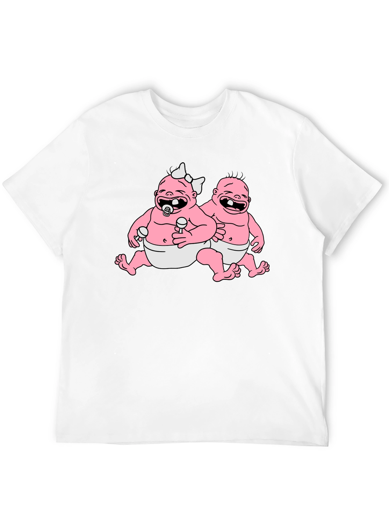 Cartoon Babies Black T-Shirt