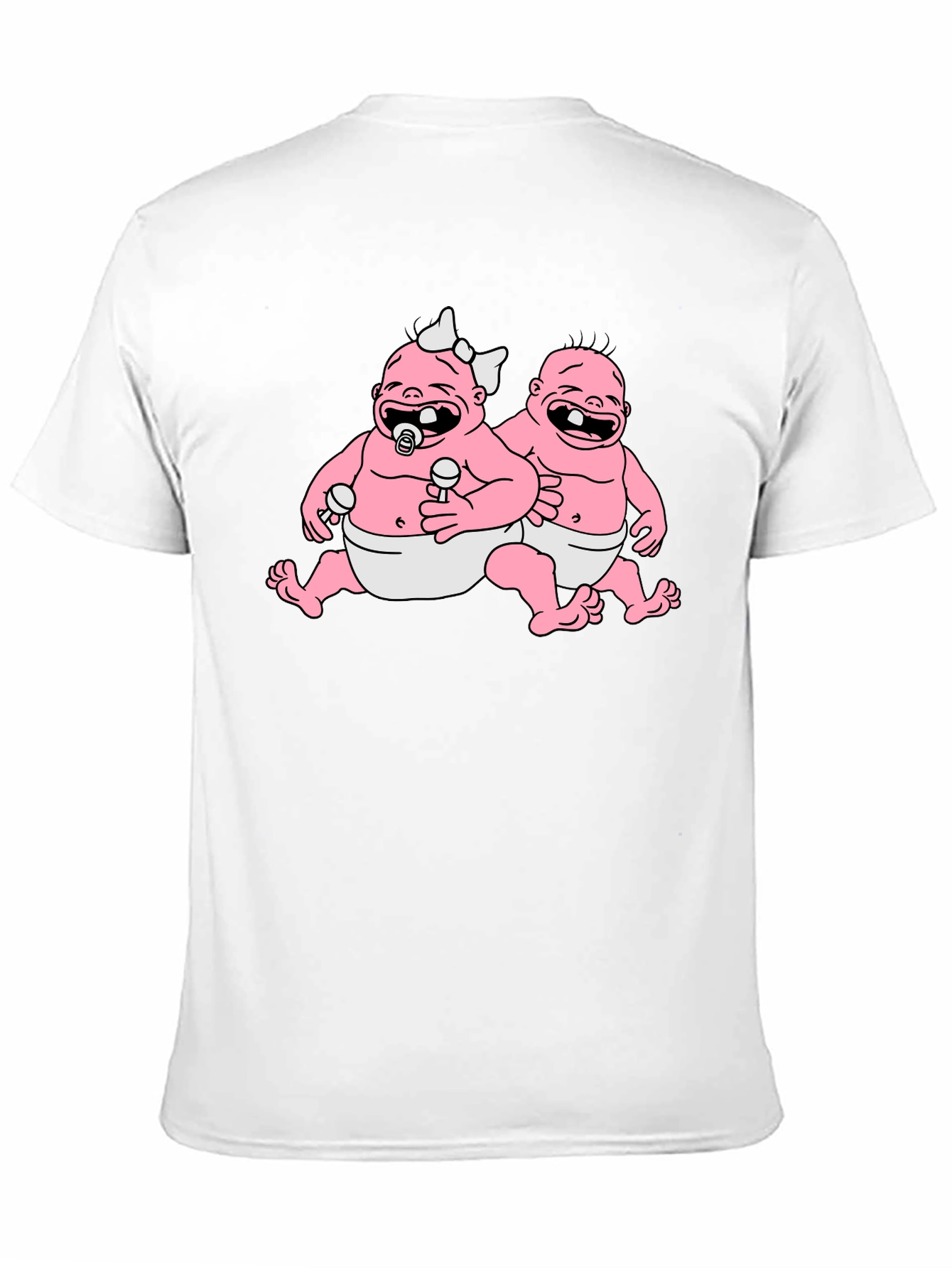 Cartoon Babies Black T-Shirt
