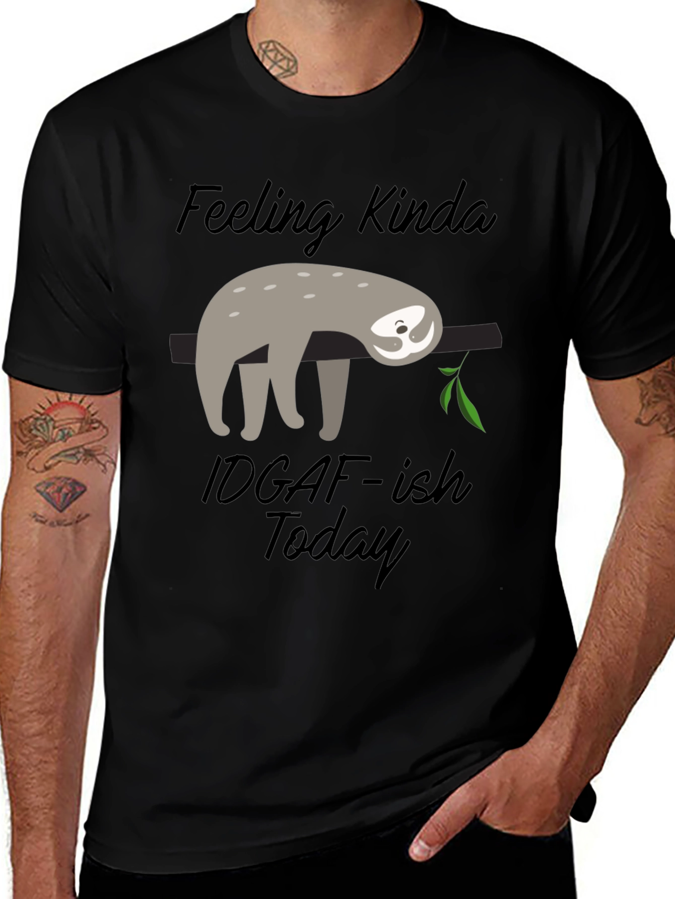Sloth Graphic Tee: Feeling Kinda IDGAF-ish Today