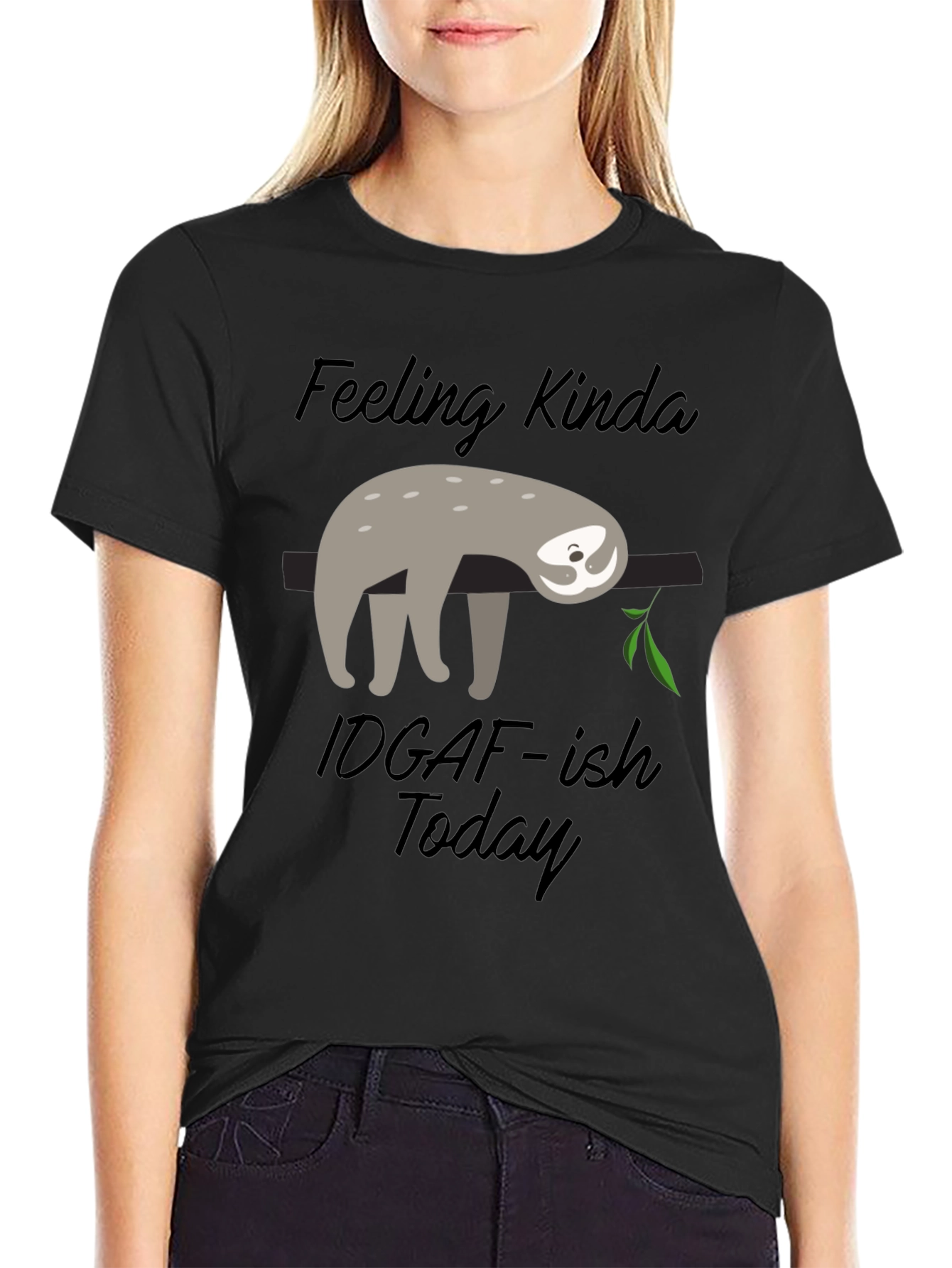 Sloth Graphic Tee: Feeling Kinda IDGAF-ish Today