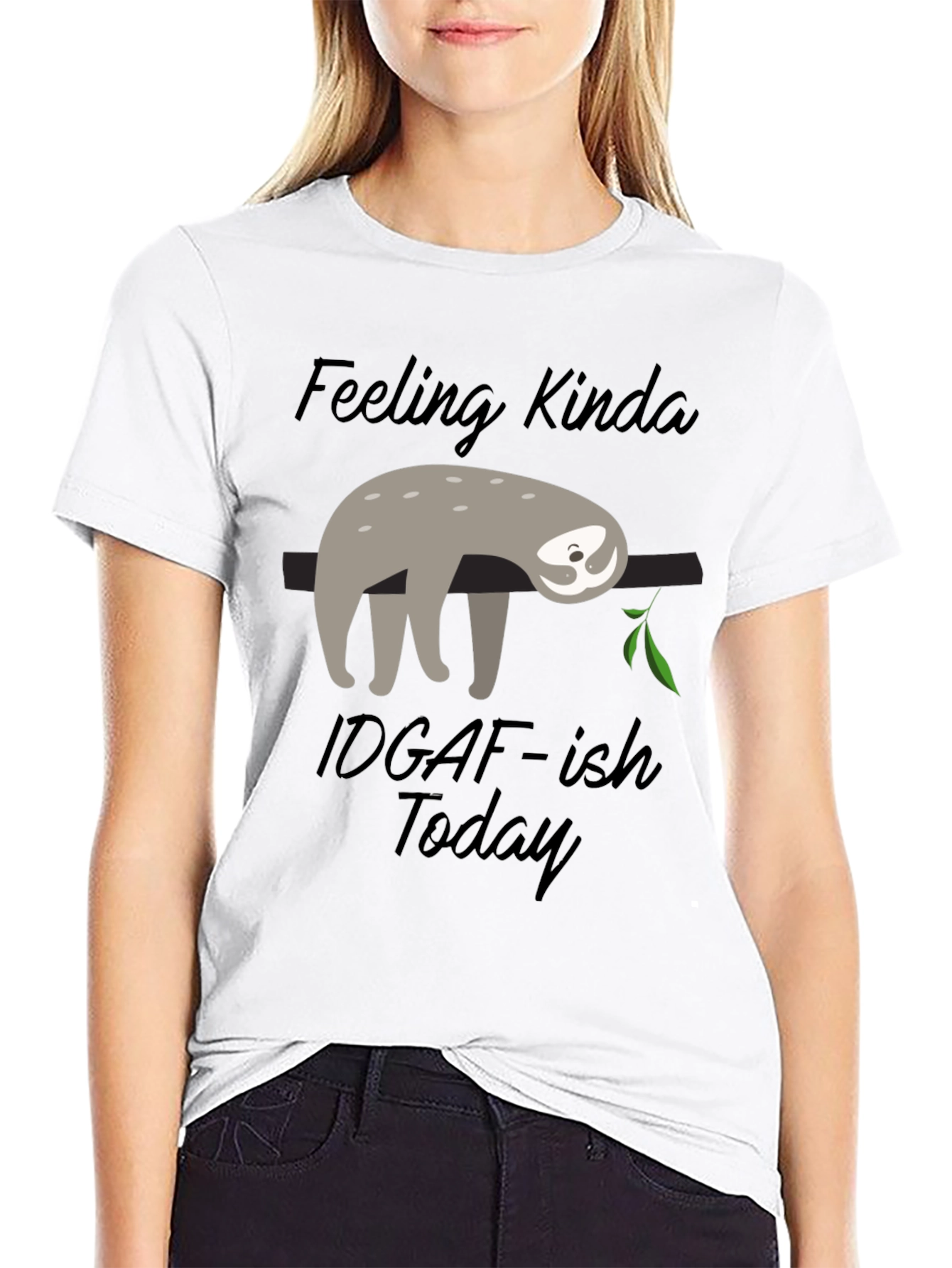 Sloth Graphic Tee: Feeling Kinda IDGAF-ish Today