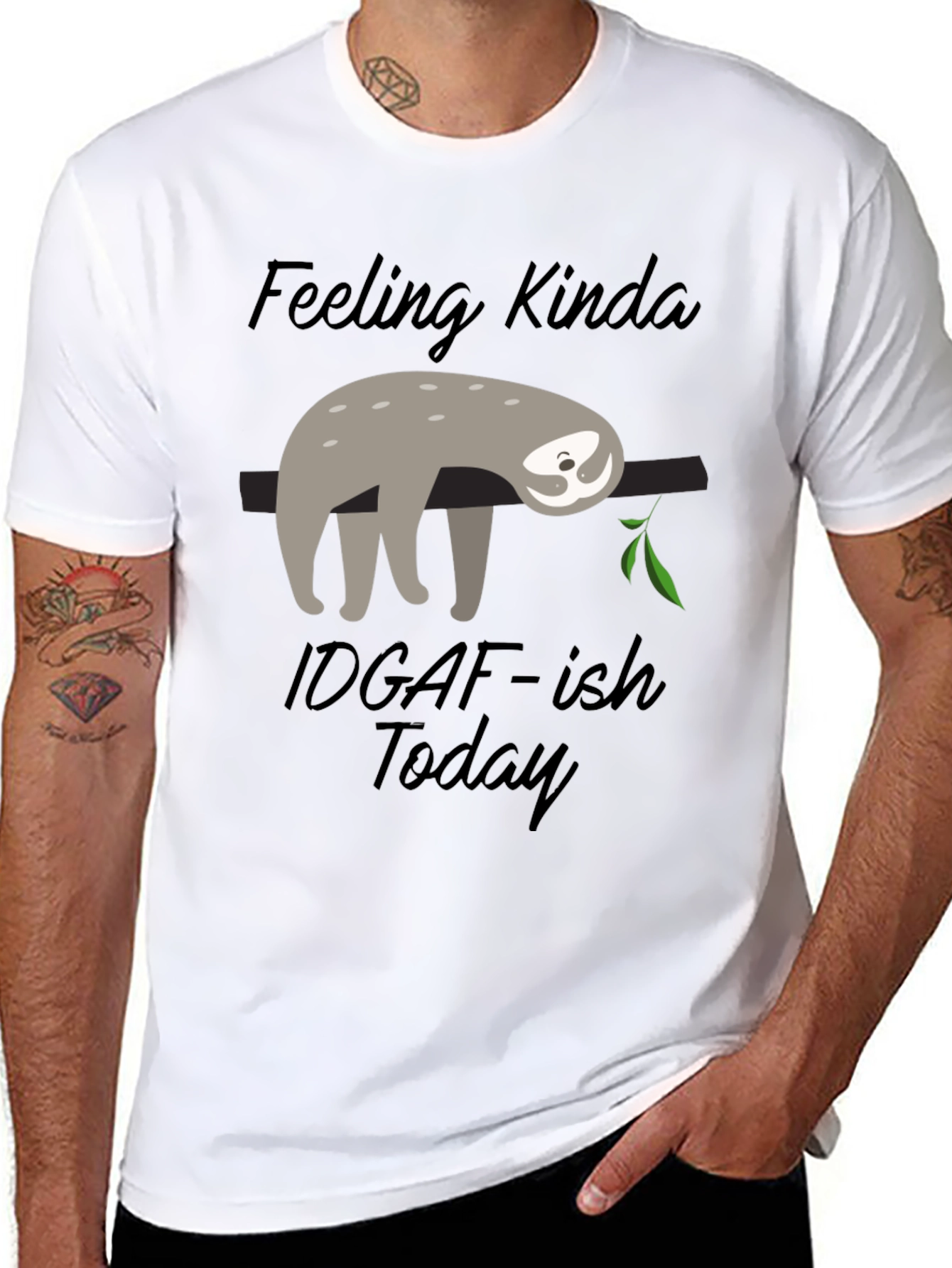 Sloth Graphic Tee: Feeling Kinda IDGAF-ish Today