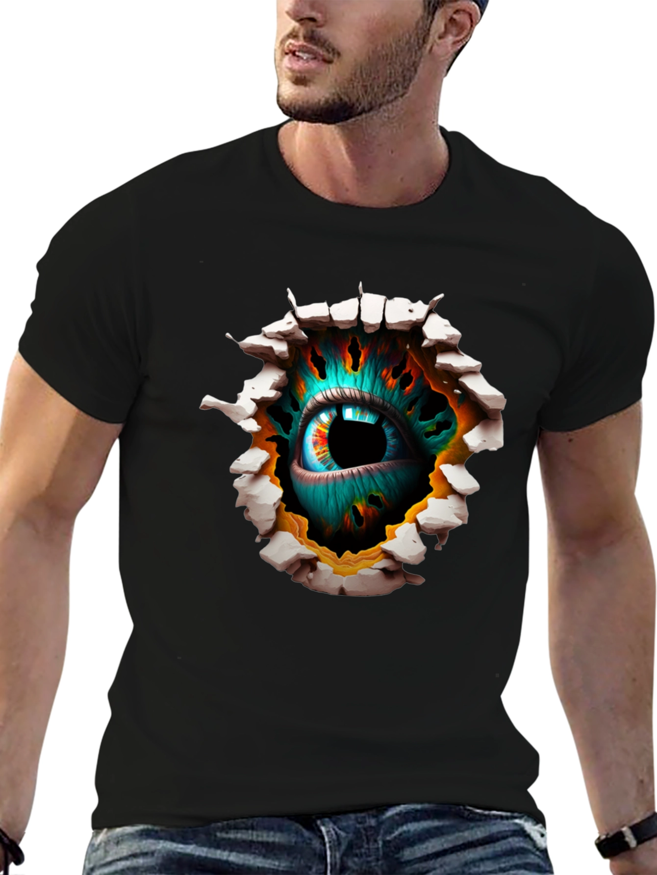 Surreal Eye Graphic Black T-Shirt