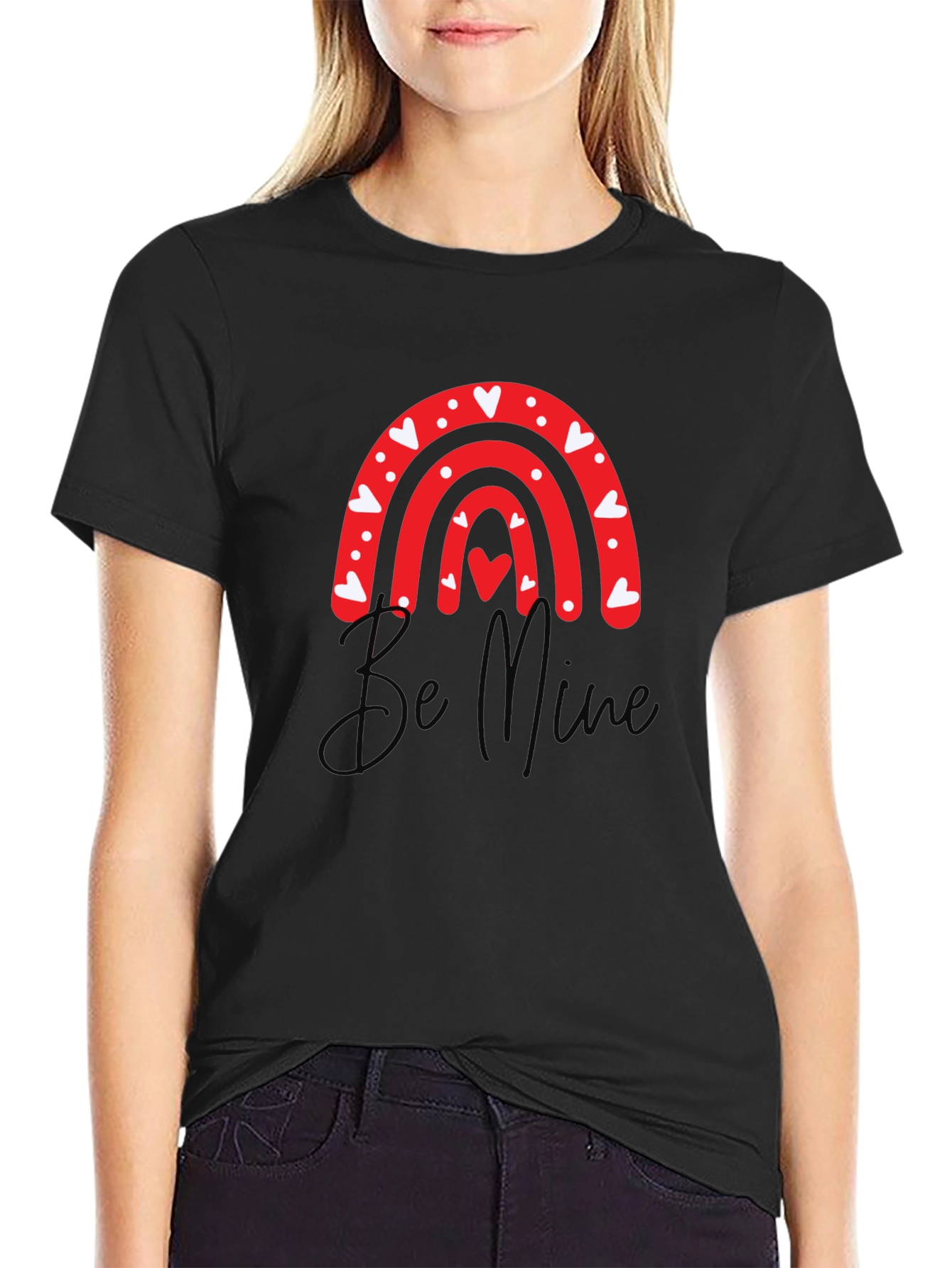 Be Mine Valentines Day Heart Rainbow T-Shirt