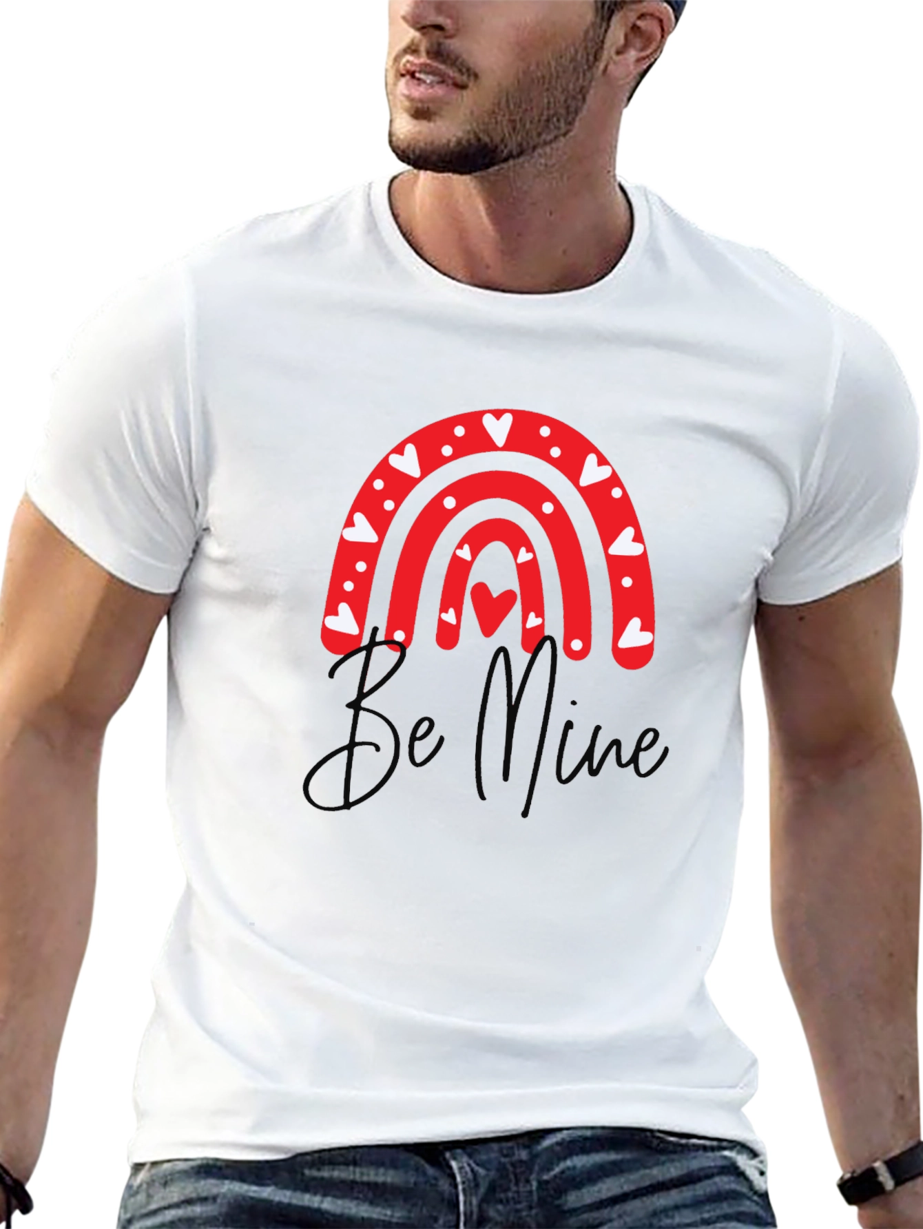 Be Mine Valentines Day Heart Rainbow T-Shirt