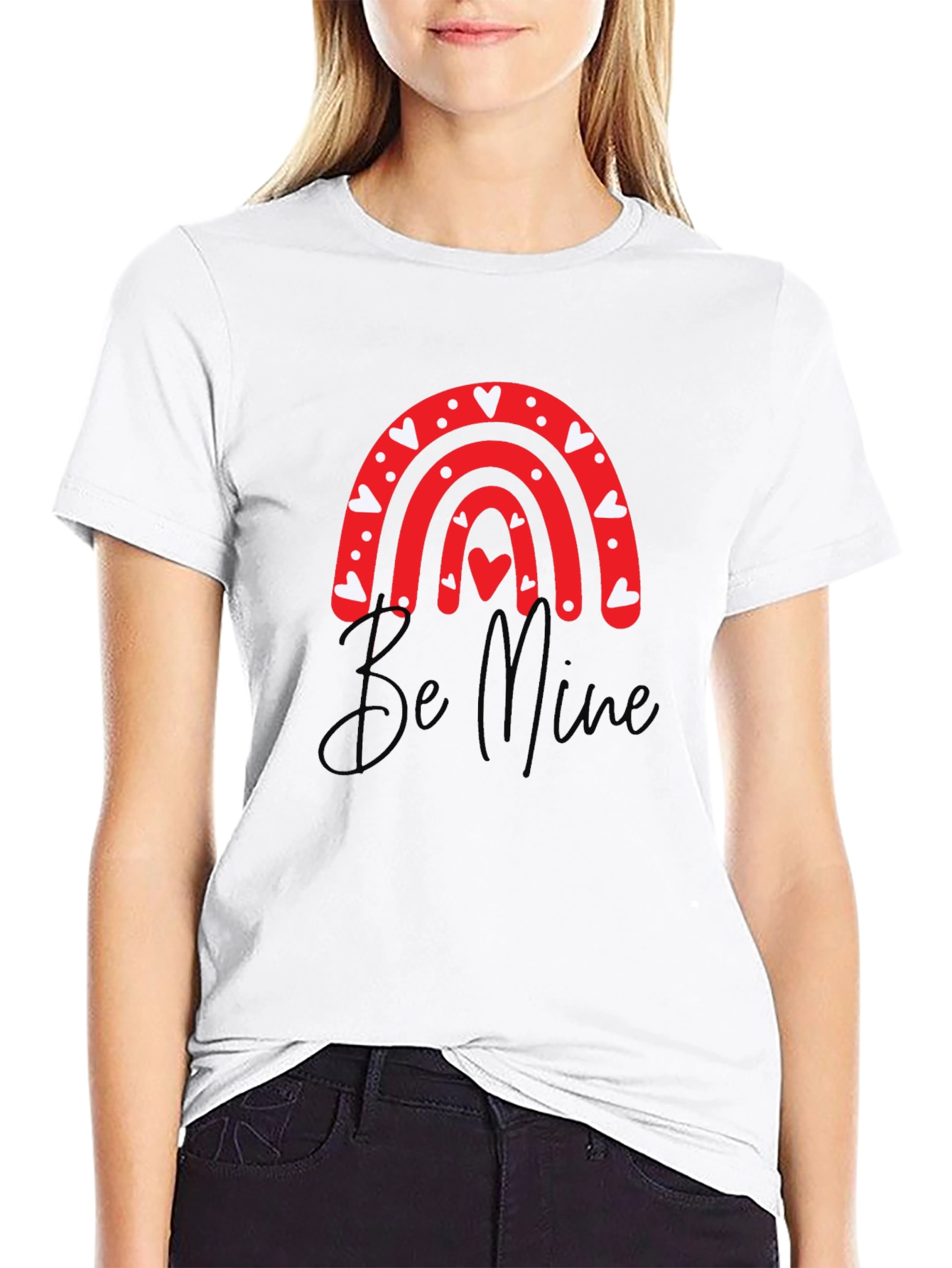 Be Mine Valentines Day Heart Rainbow T-Shirt