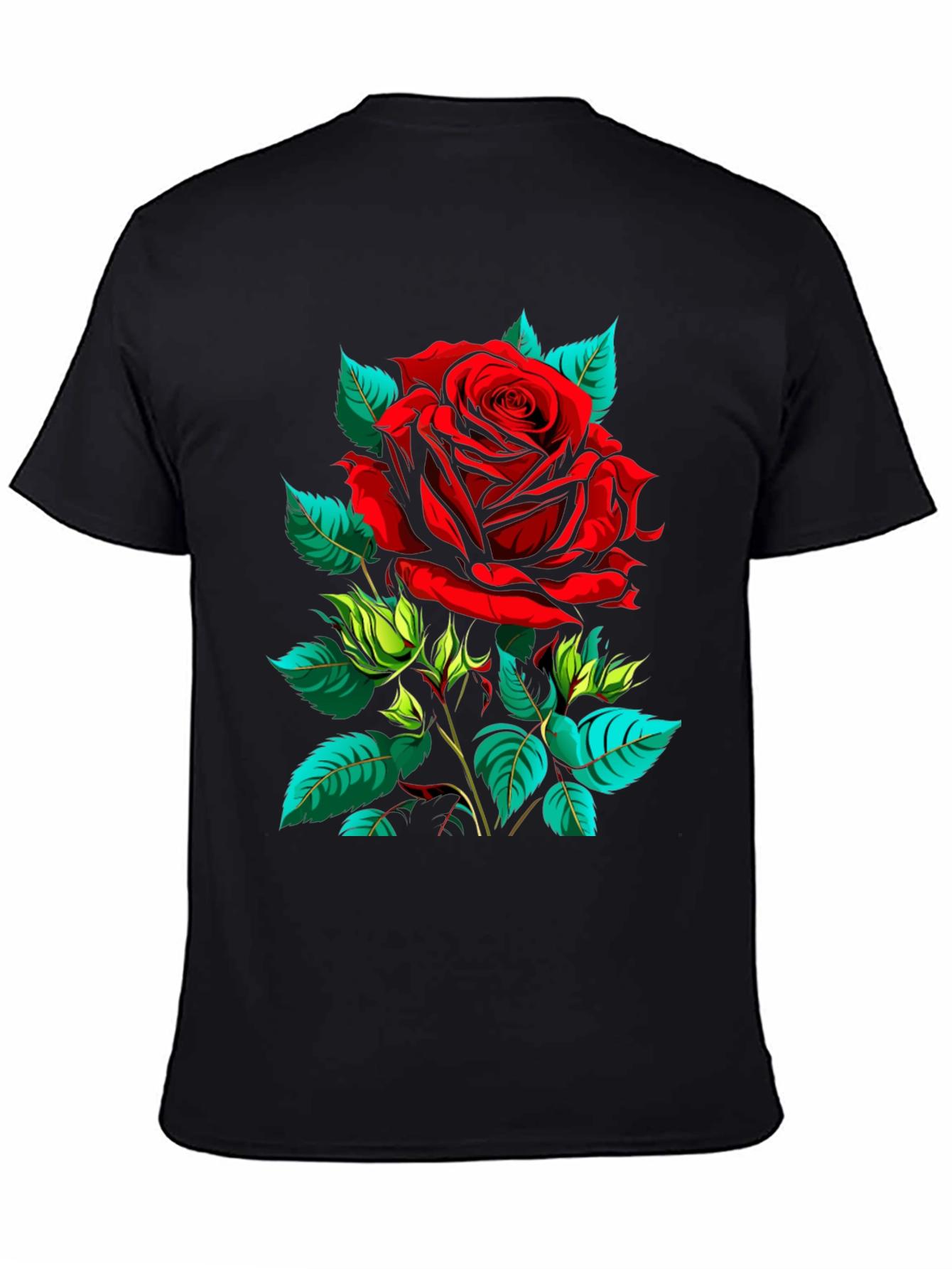 Red Rose Graphic T-Shirt - Bold Floral Design