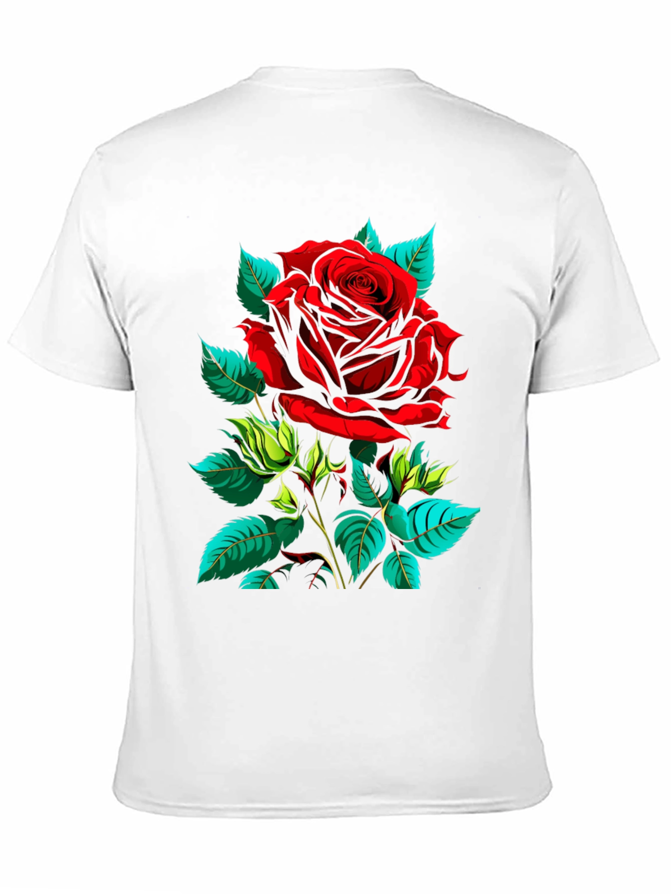 Red Rose Graphic T-Shirt - Bold Floral Design