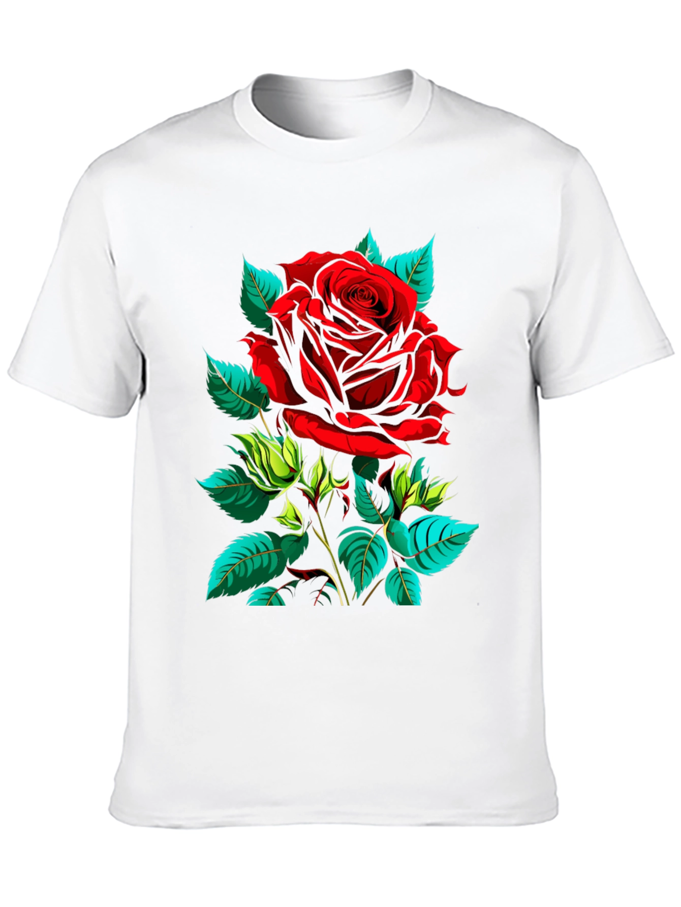 Red Rose Graphic T-Shirt - Bold Floral Design