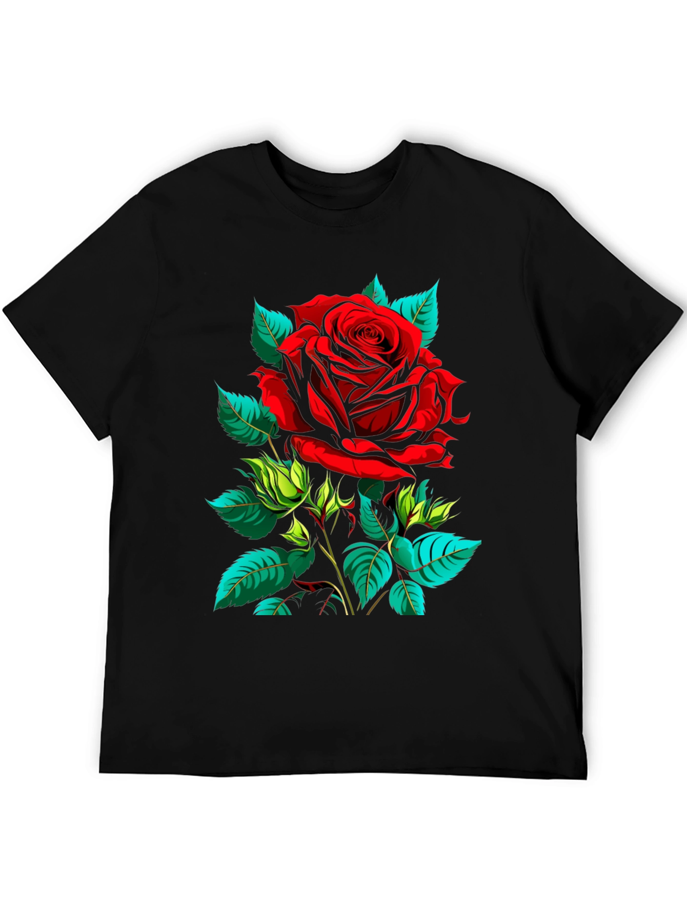 Red Rose Graphic T-Shirt - Bold Floral Design