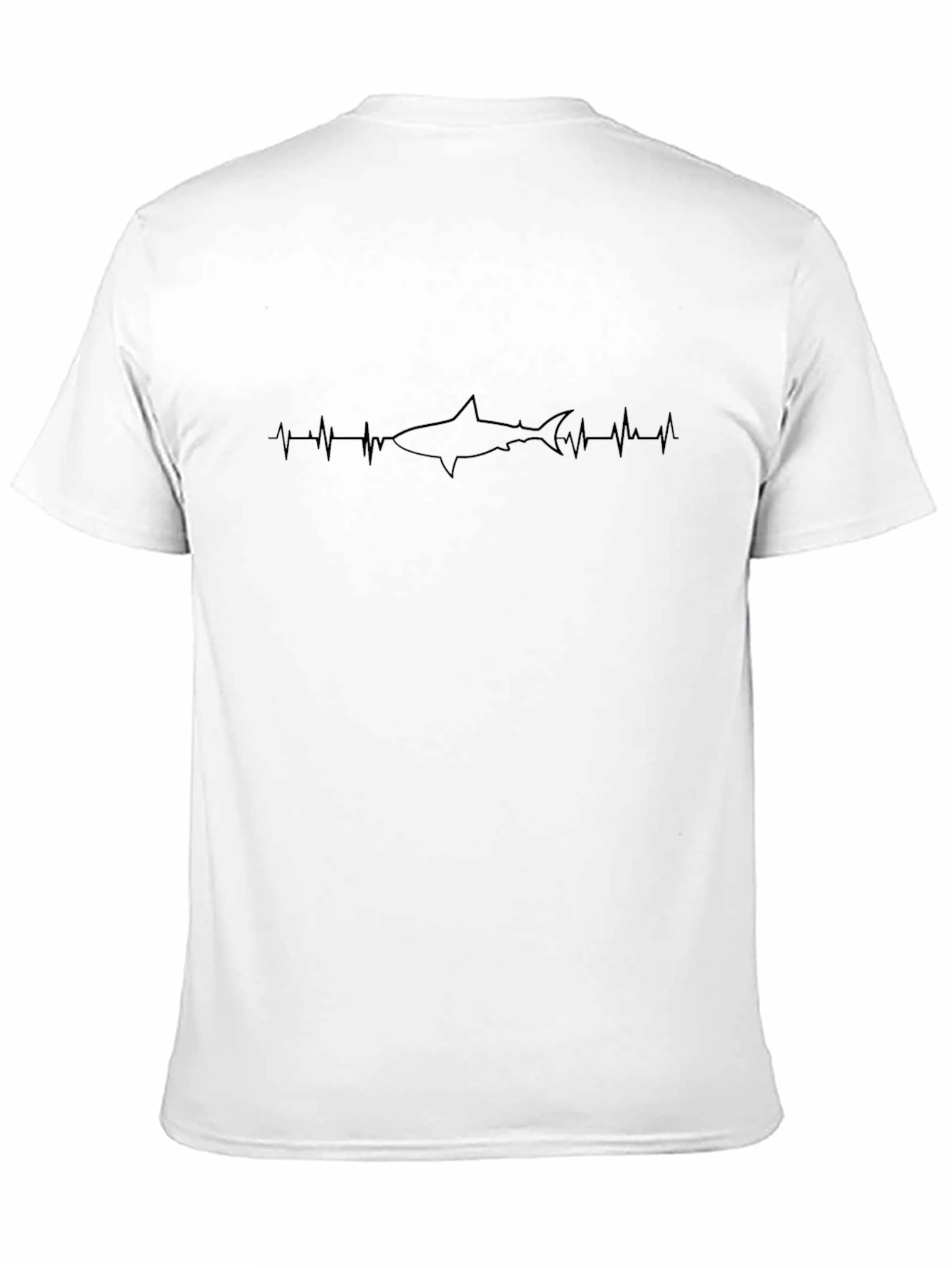 Shark Heartbeat Graphic Tee - Black Cotton T-Shirt