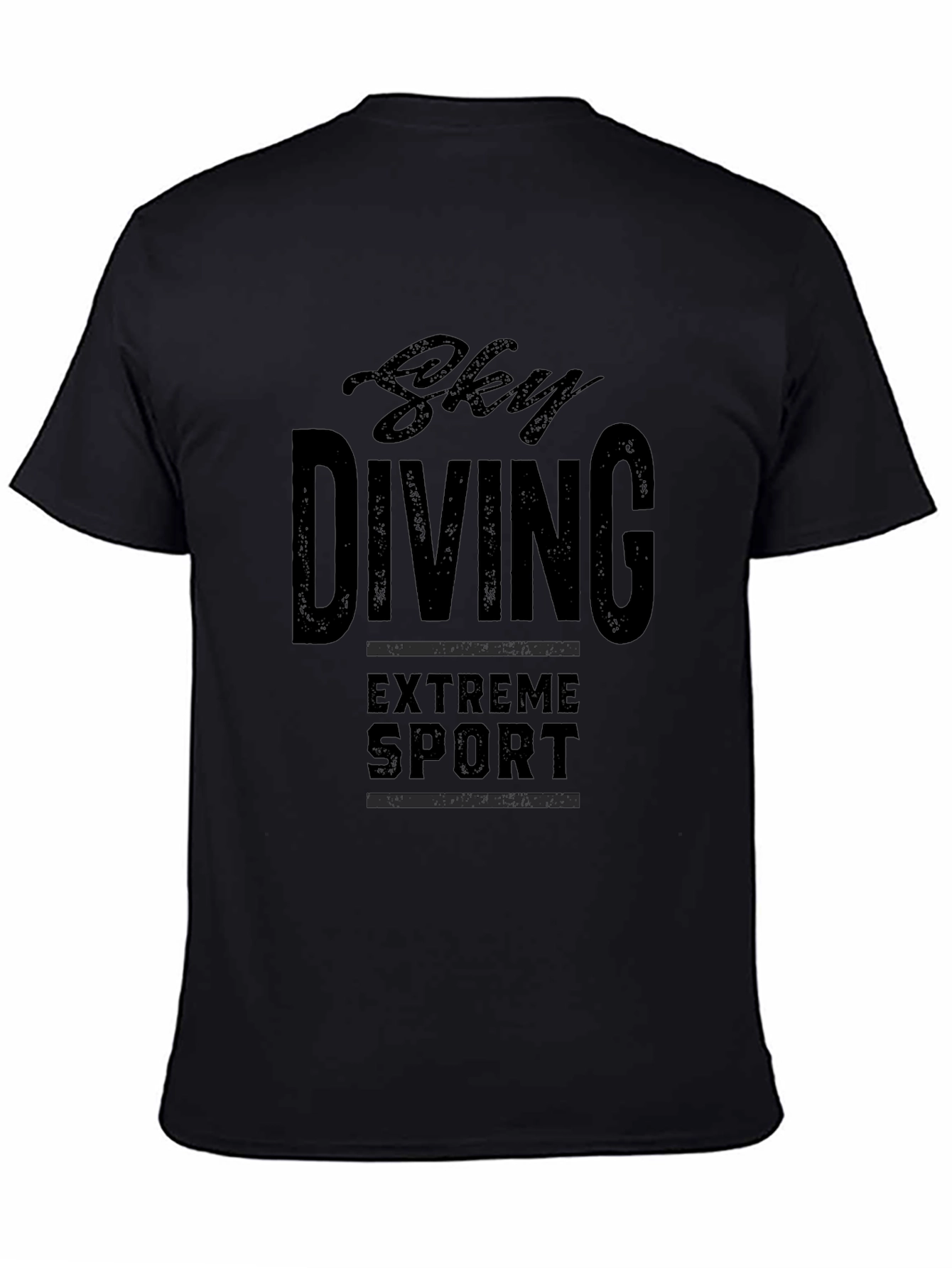 Sky Diving Extreme Sport Black T-Shirt