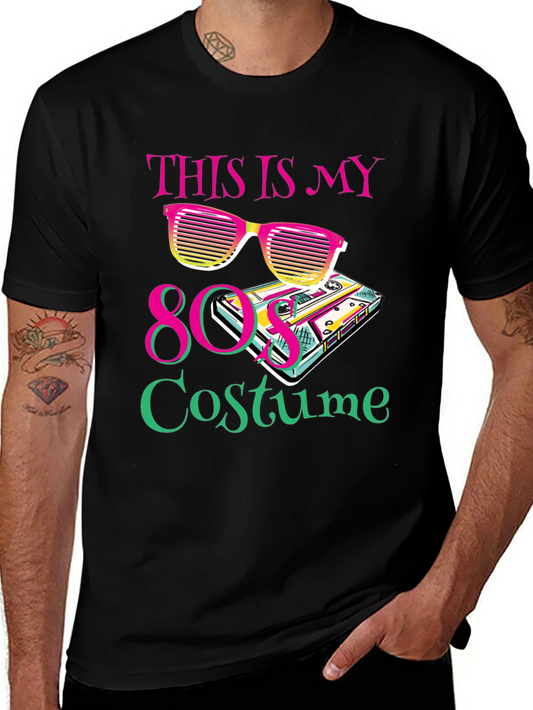 80s Costume Party T-Shirt Retro Cassette Tape Sunglasses
