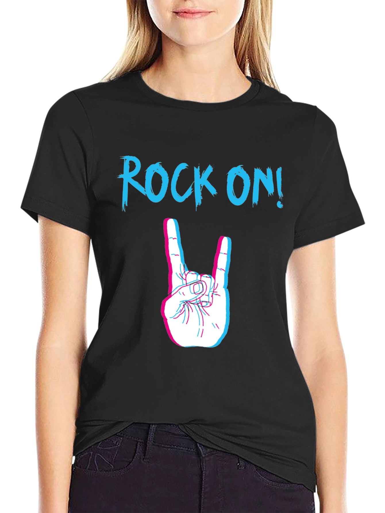 Rock On Graphic T-Shirt - Black Cotton Tee
