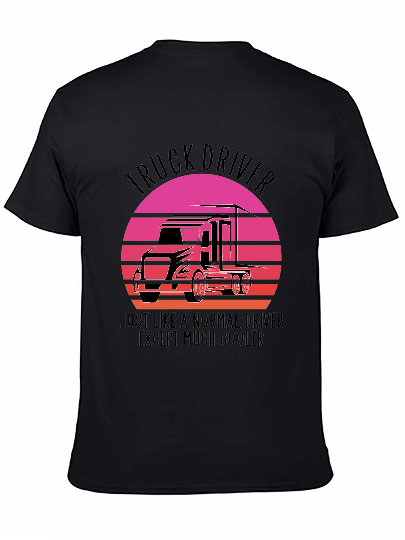 Truck Driver Sunset Graphic Tee - Cool Driver T-Shirt