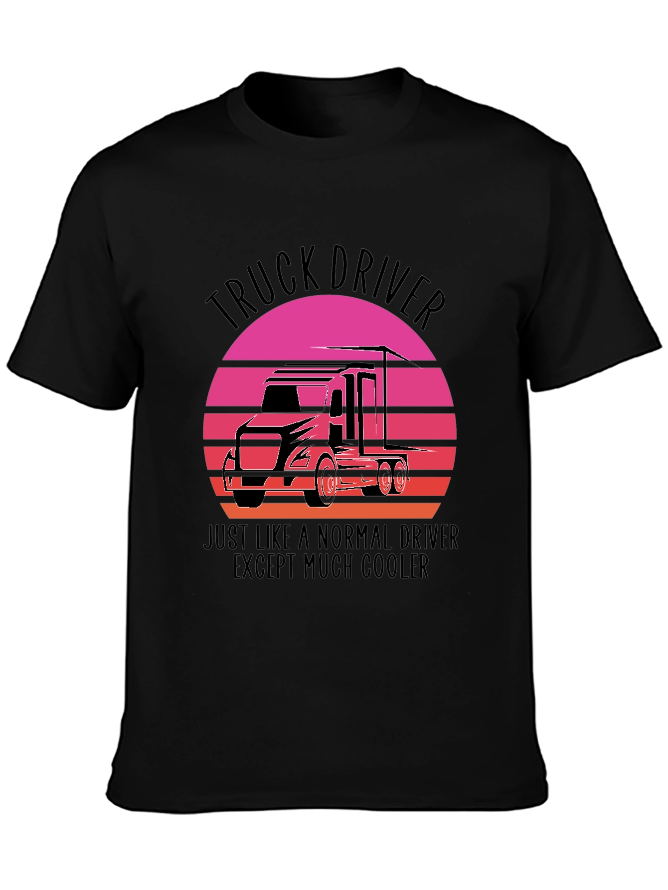 Truck Driver Sunset Graphic Tee - Cool Driver T-Shirt