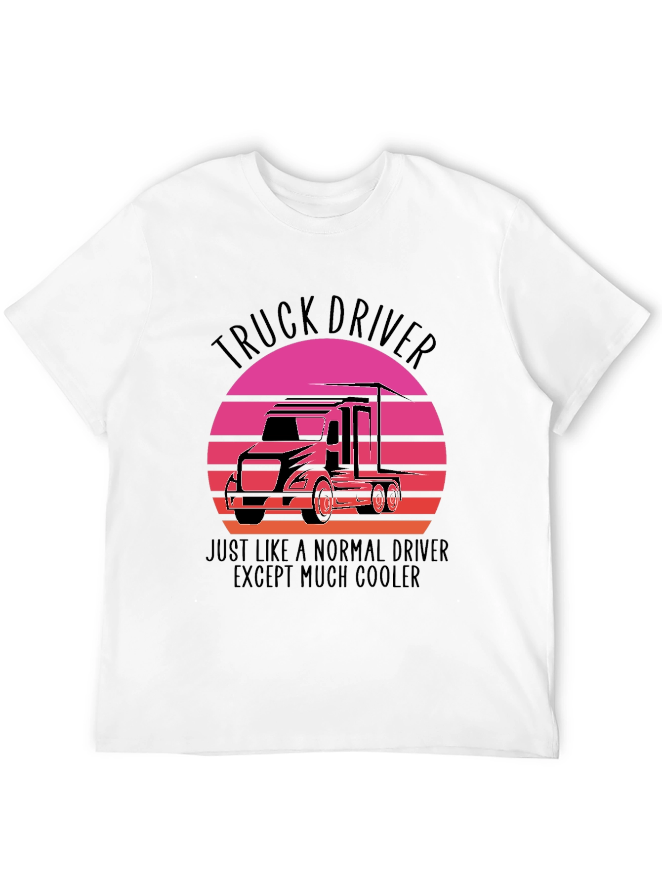 Truck Driver Sunset Graphic Tee - Cool Driver T-Shirt