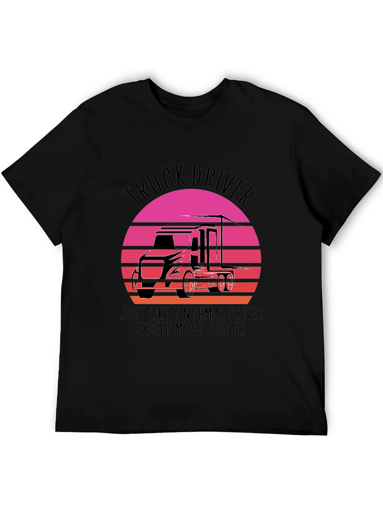 Truck Driver Sunset Graphic Tee - Cool Driver T-Shirt