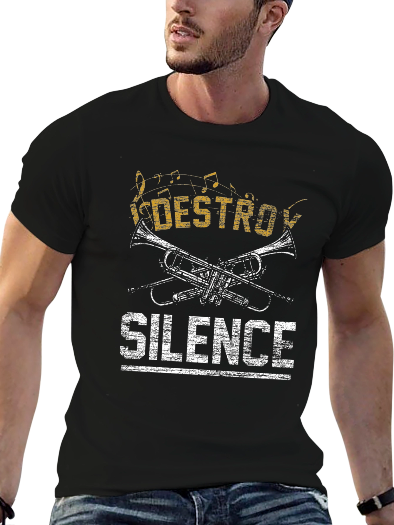Destroy Silence Trumpet Graphic T-Shirt