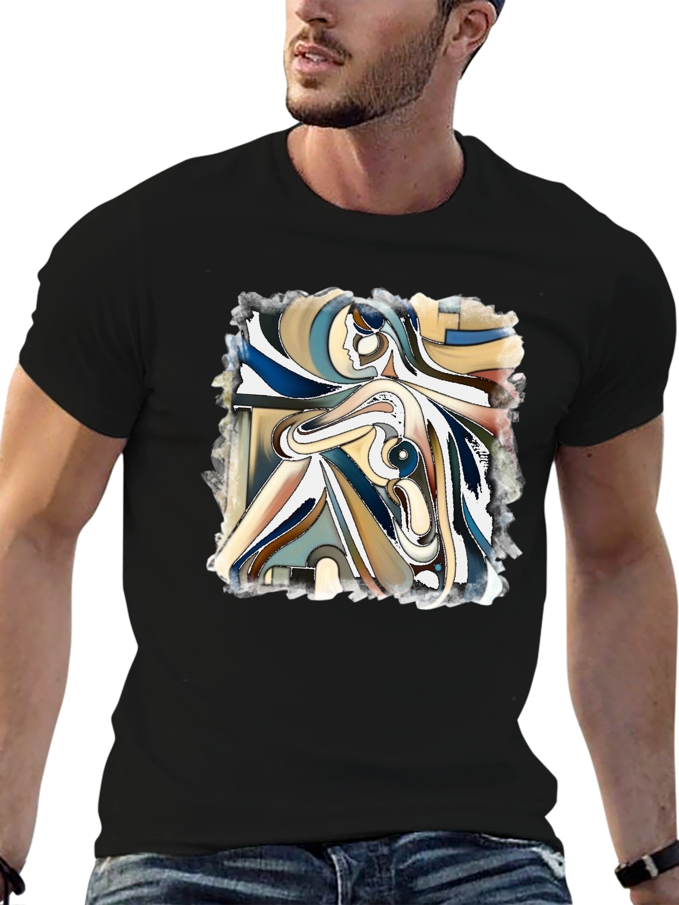 Abstract Art Graphic Tee - Modern Casual Style