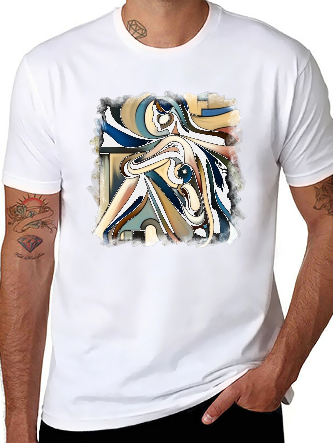 Abstract Art Graphic Tee - Modern Casual Style