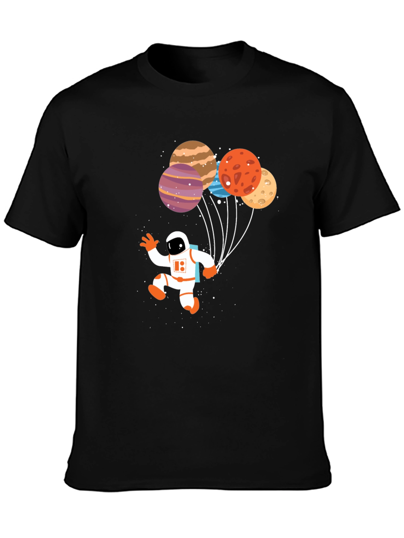 Astronaut Planet Balloons Graphic T-Shirt