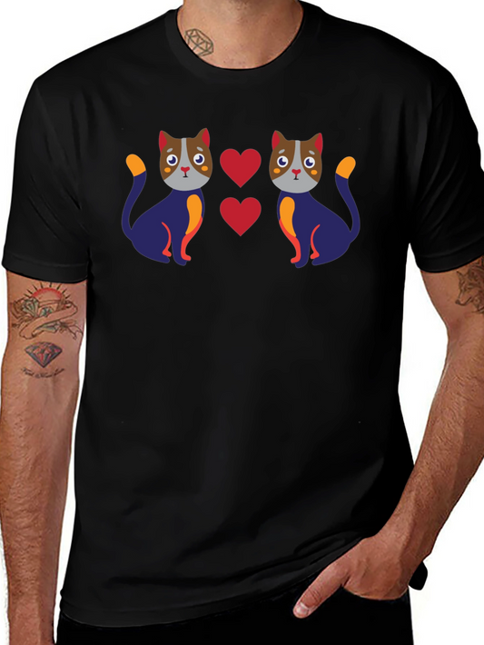 Cute Cat Lover Graphic Tee - Black