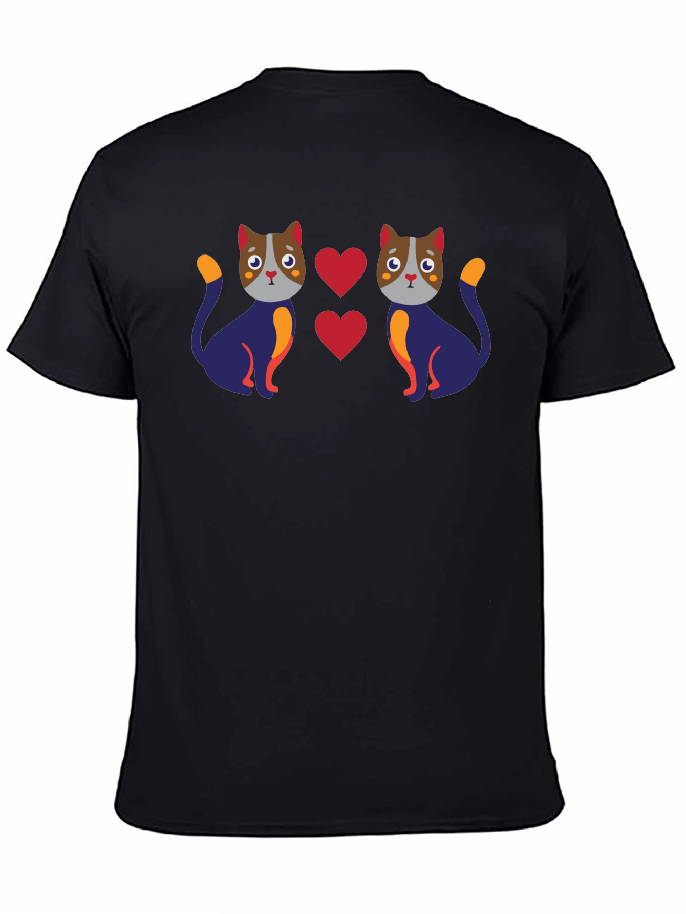 Cute Cat Lover Graphic Tee - Black