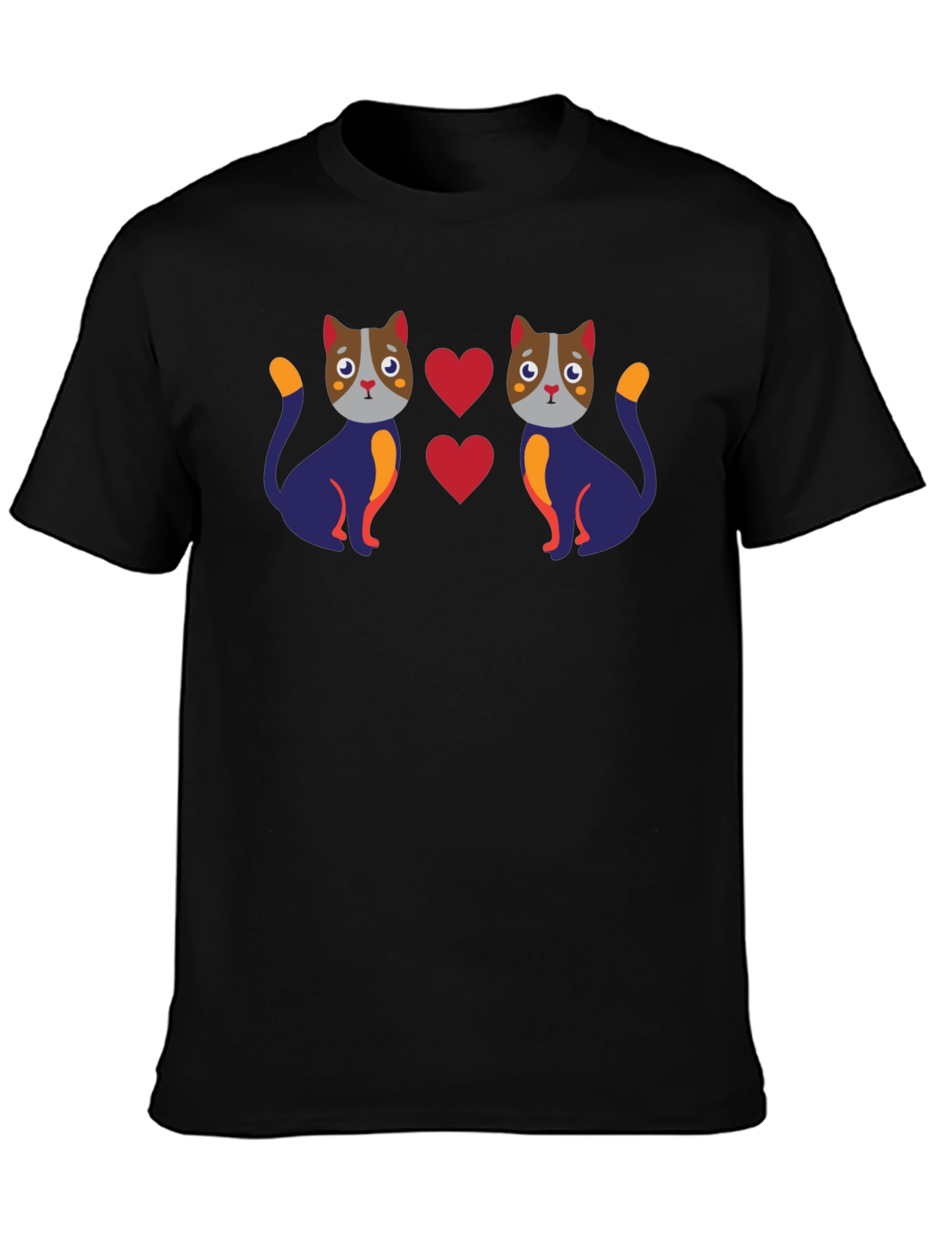 Cute Cat Lover Graphic Tee - Black
