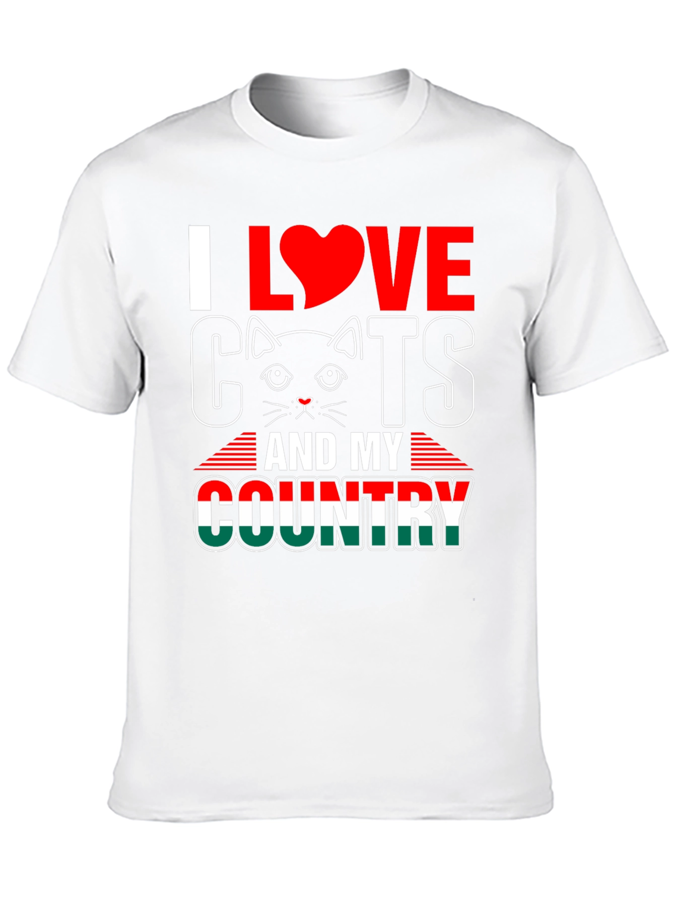 I Love Cats and My Country Graphic T-Shirt