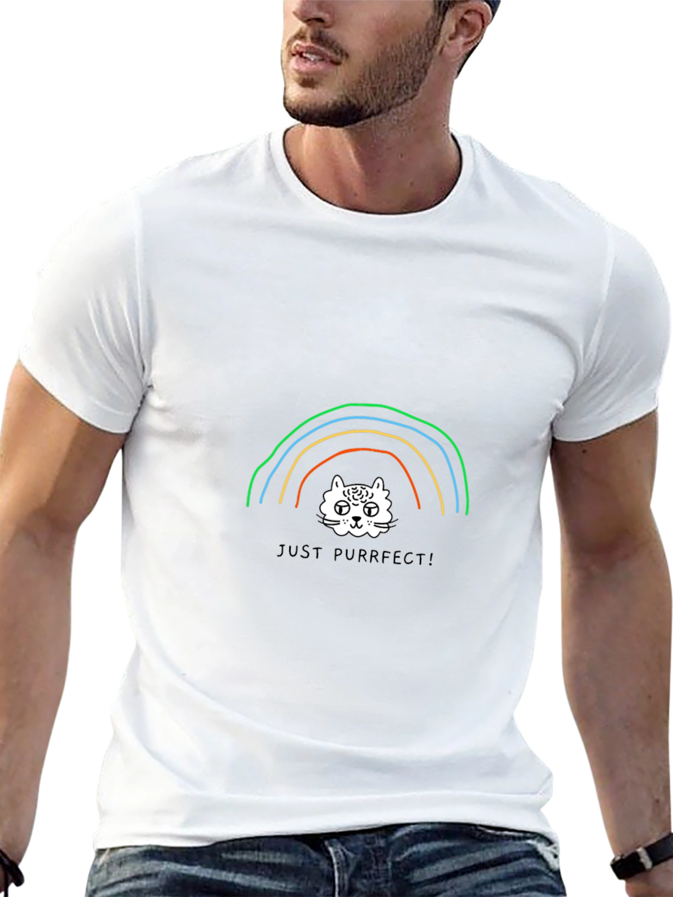 Rainbow Cat T-Shirt - Just Purrfect!