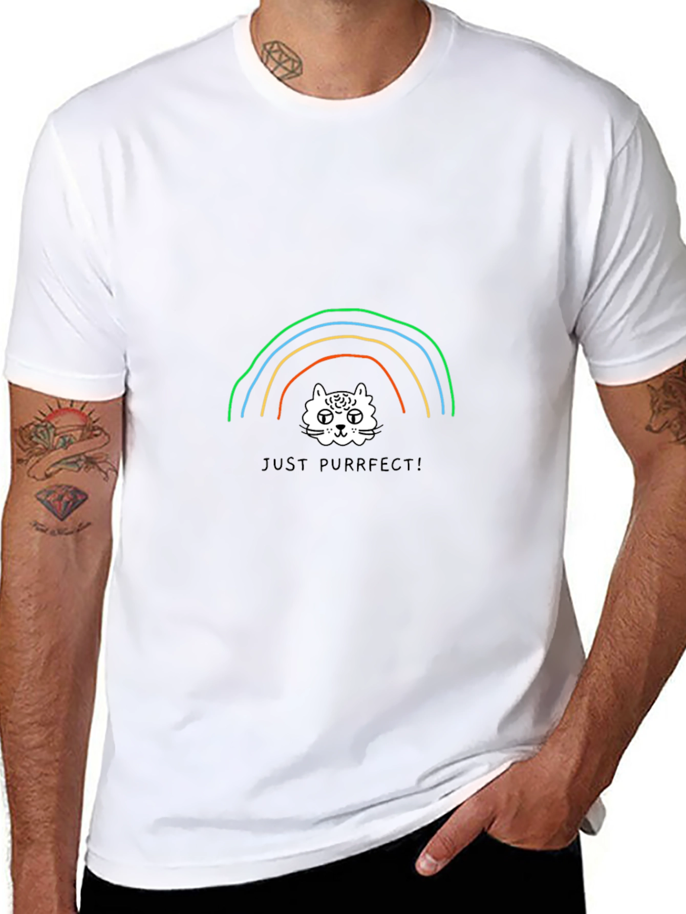 Rainbow Cat T-Shirt - Just Purrfect!