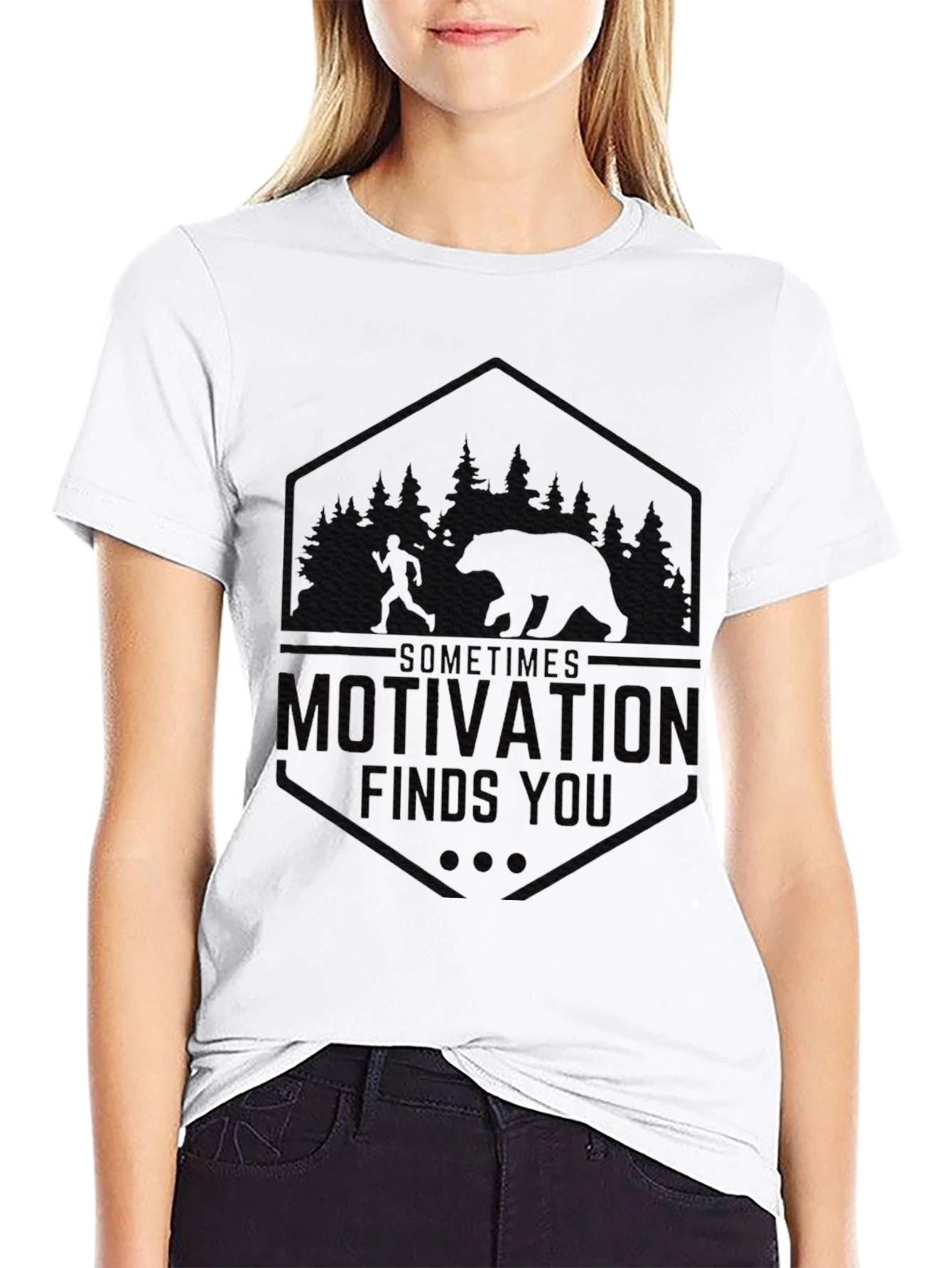 Motivation Finds You Black Graphic Tee