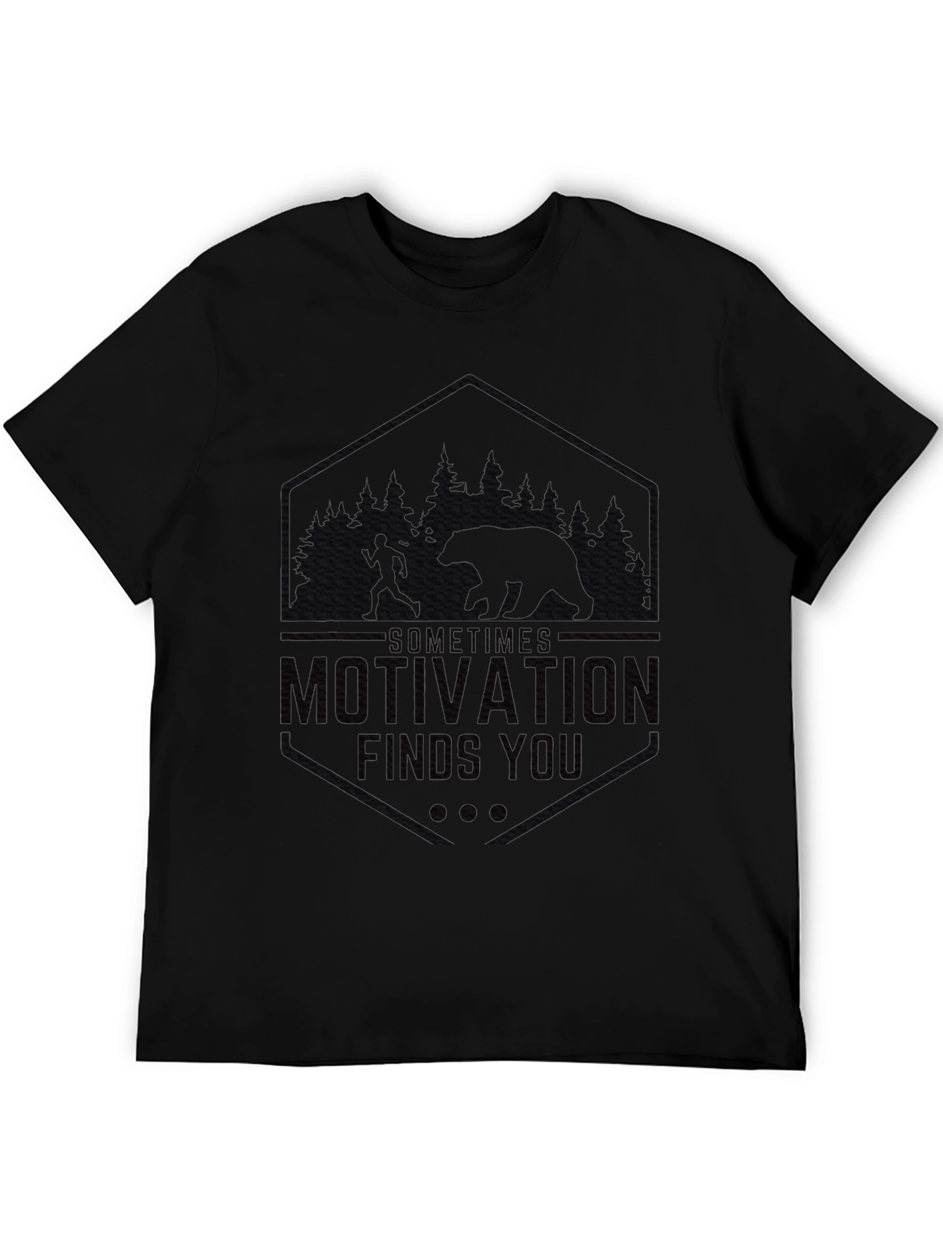 Motivation Finds You Black Graphic Tee