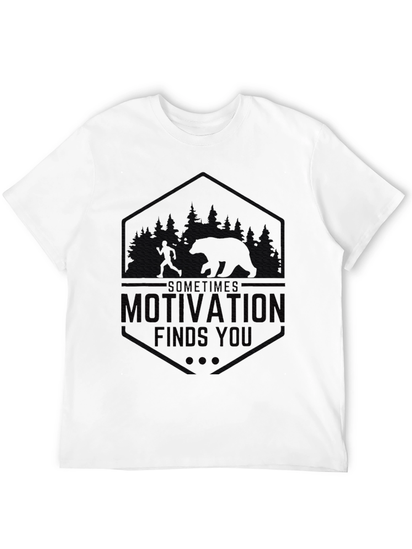 Motivation Finds You Black Graphic Tee