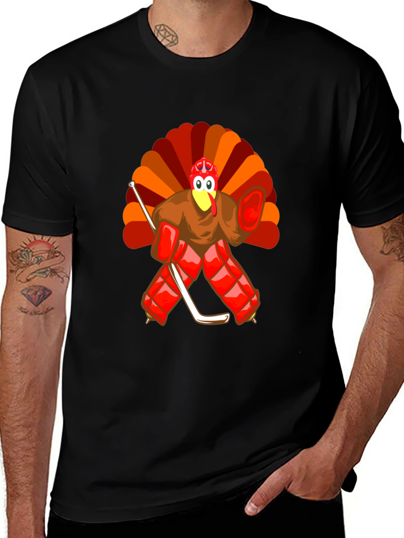 Turkey Hockey Goalie Thanksgiving T-Shirt