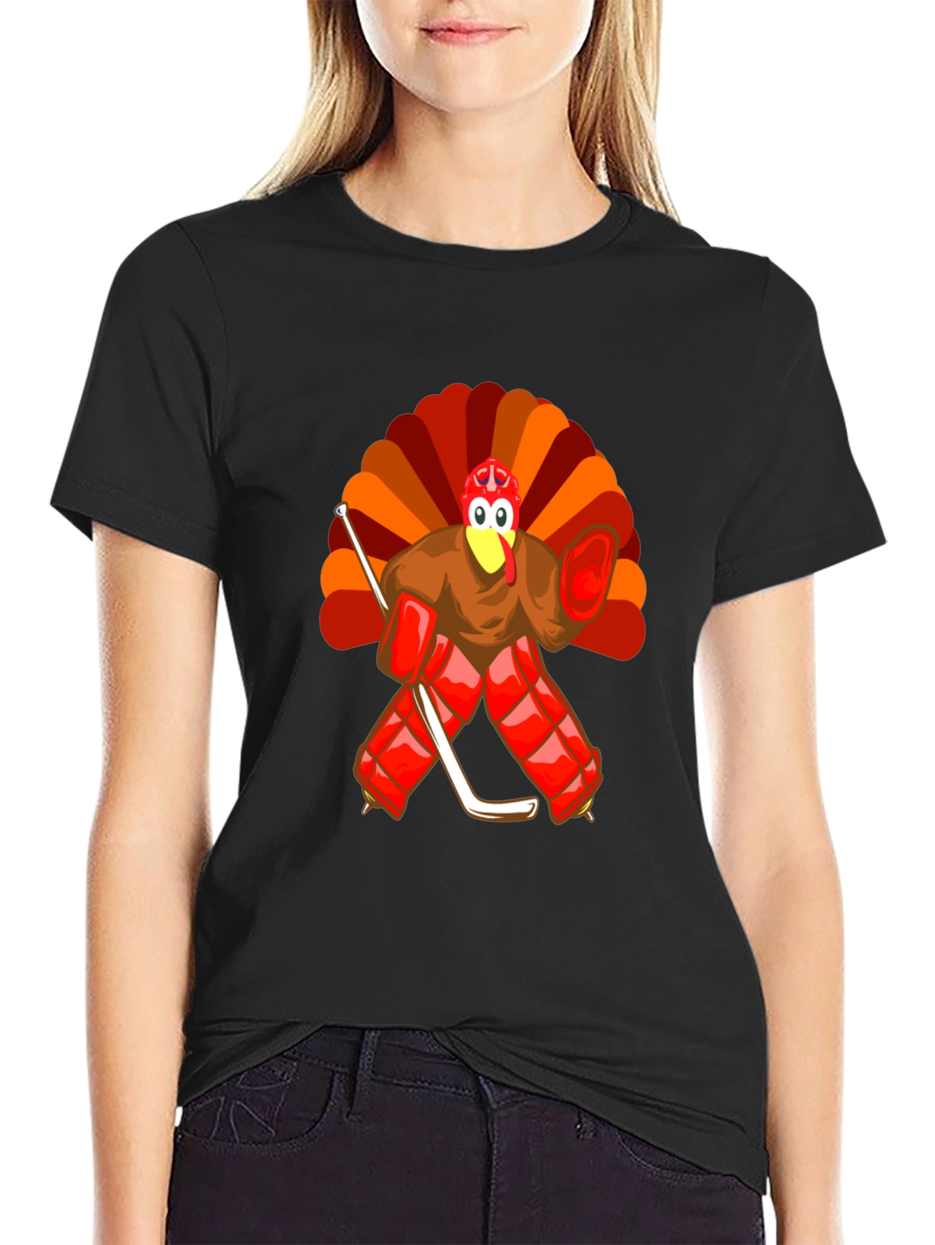 Turkey Hockey Goalie Thanksgiving T-Shirt