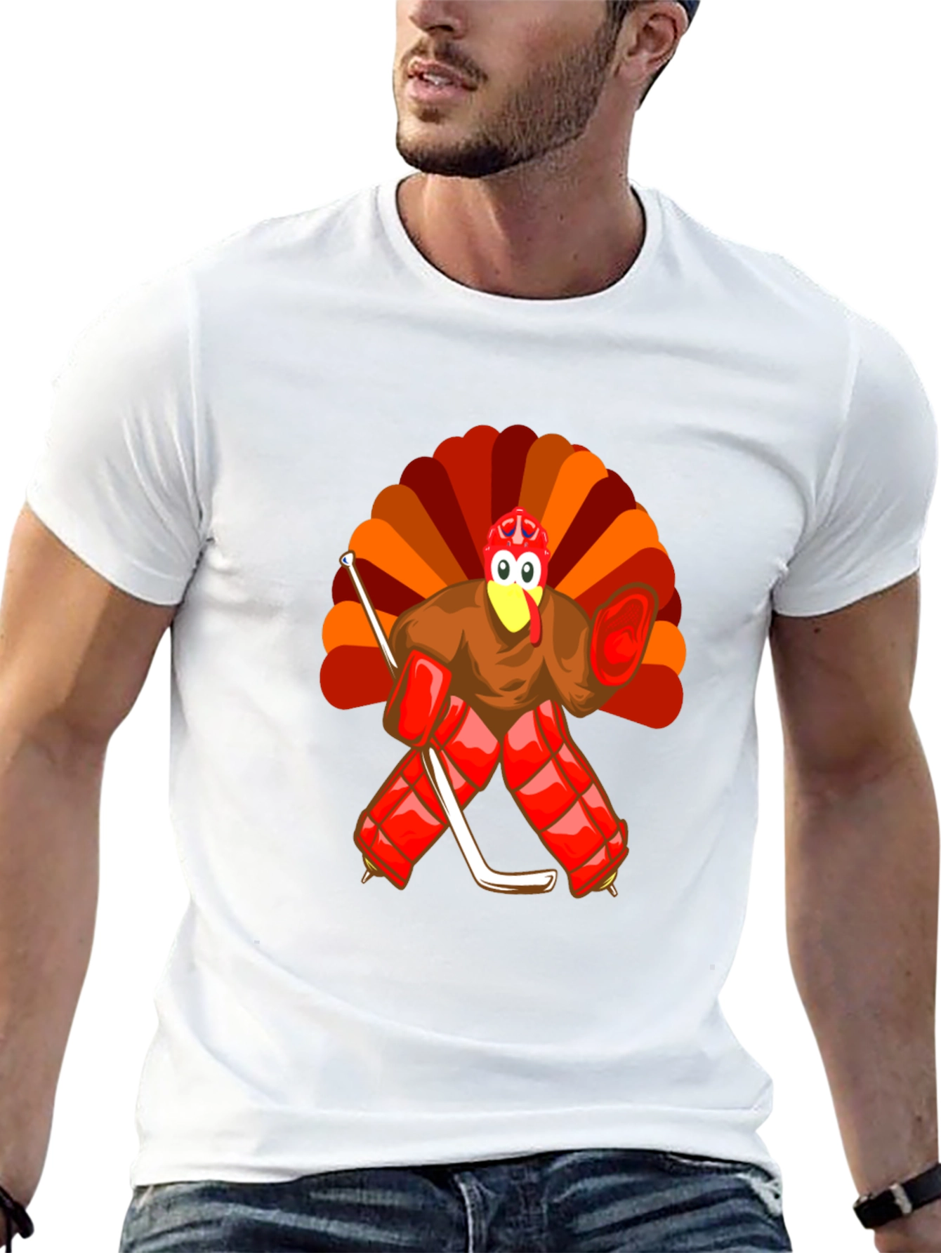 Turkey Hockey Goalie Thanksgiving T-Shirt