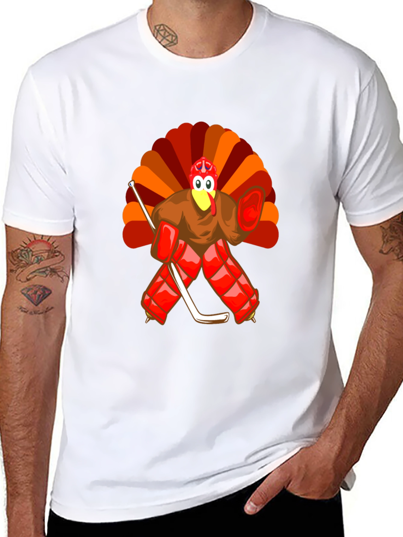 Turkey Hockey Goalie Thanksgiving T-Shirt