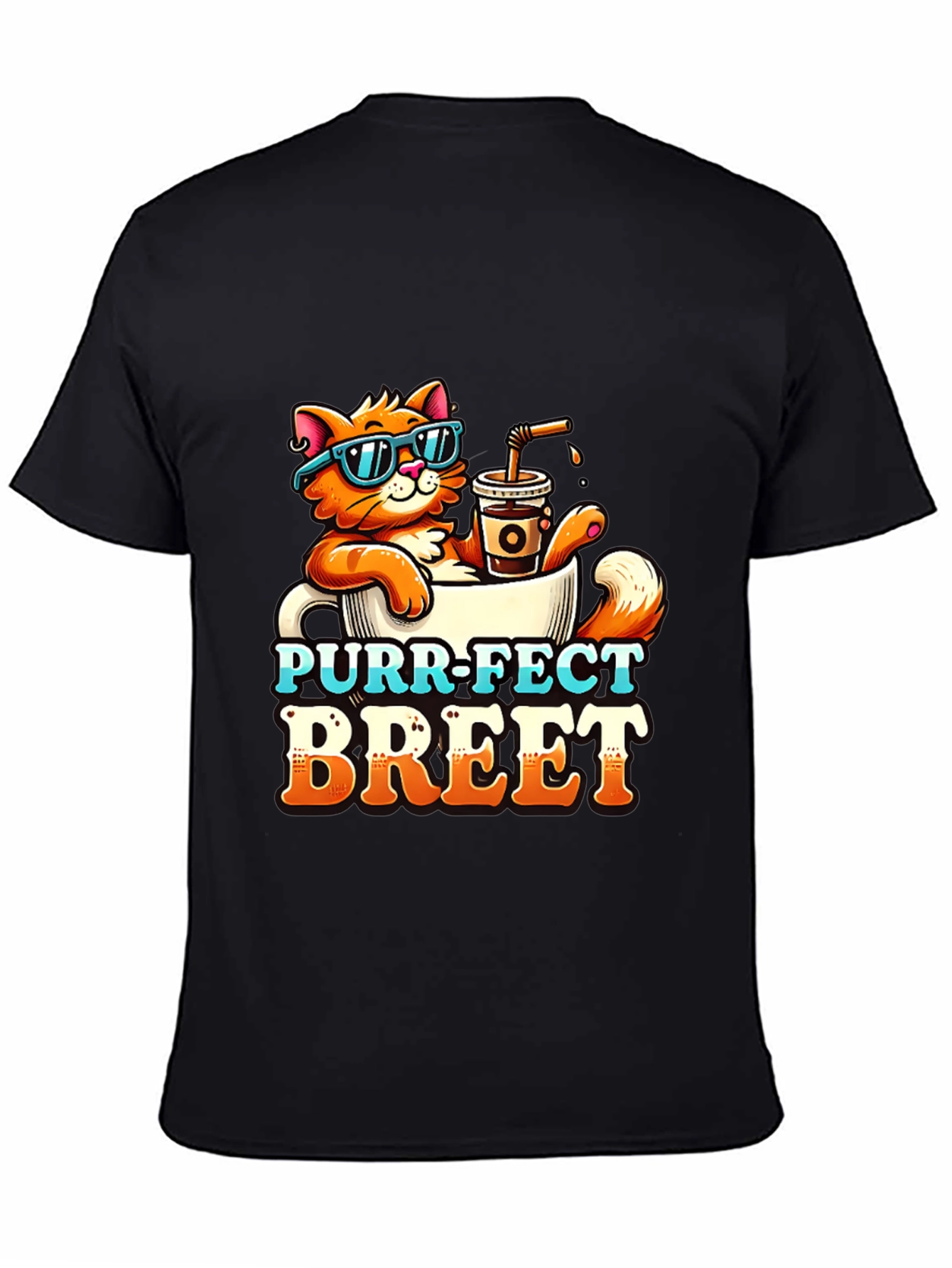 Purr-Fect Brew T-Shirt: Cat Coffee Lover Tee