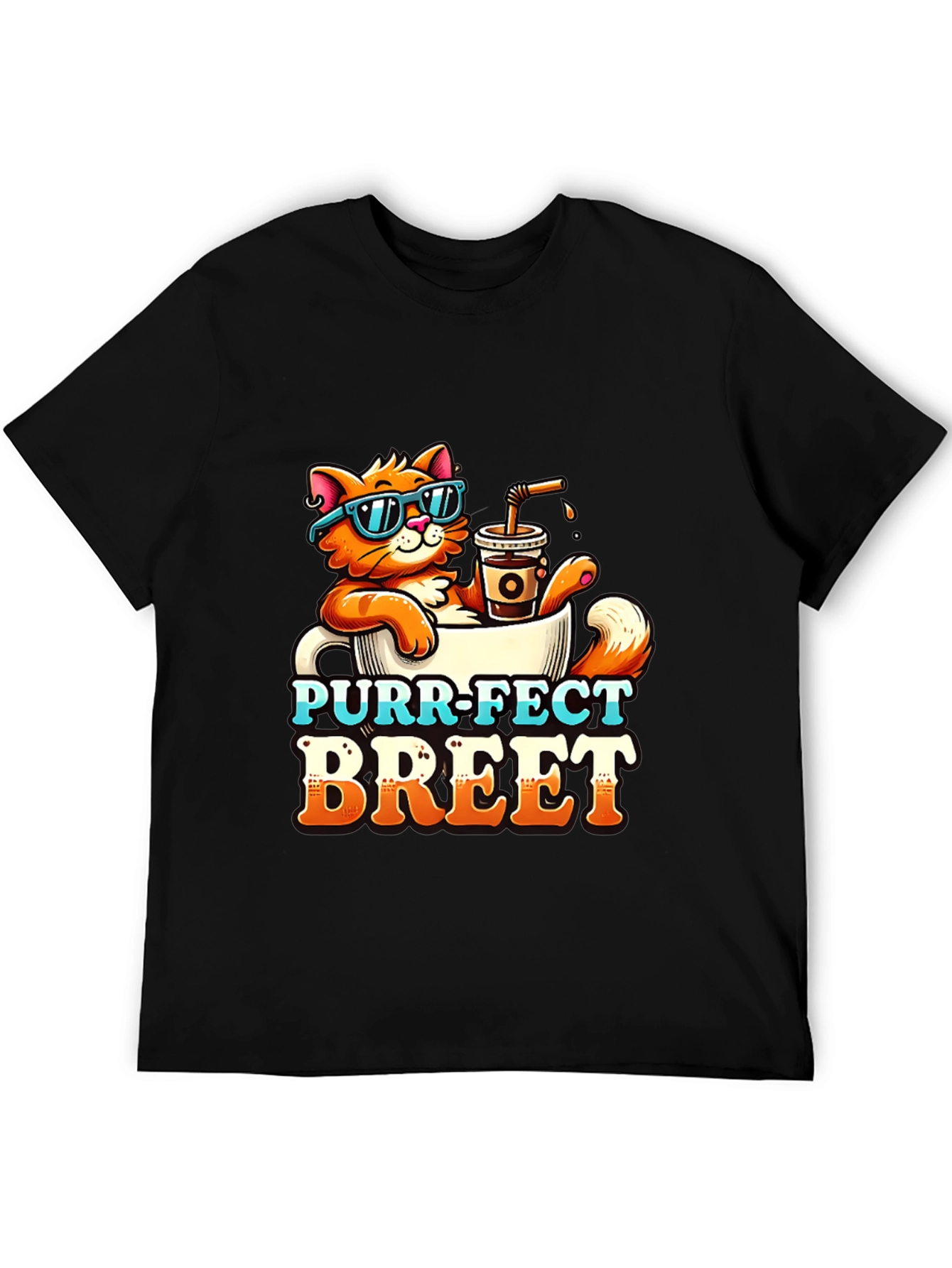 Purr-Fect Brew T-Shirt: Cat Coffee Lover Tee