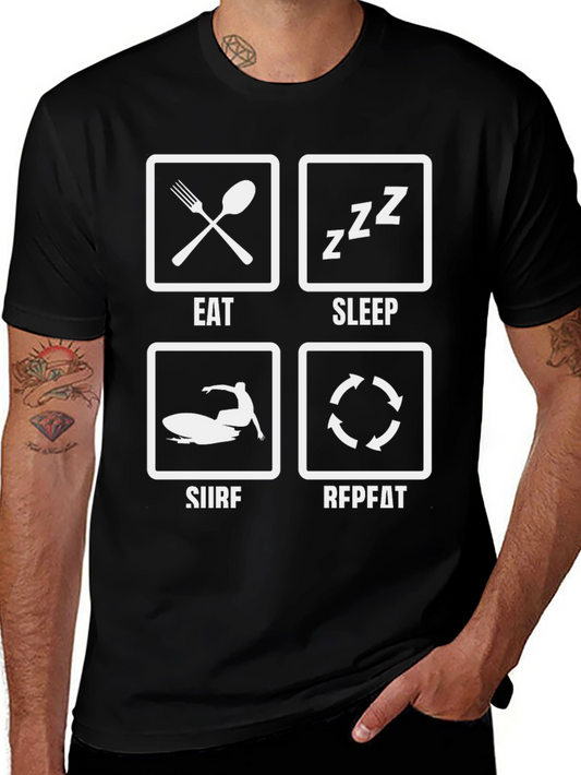 Eat Sleep Surf Repeat Graphic T-Shirt