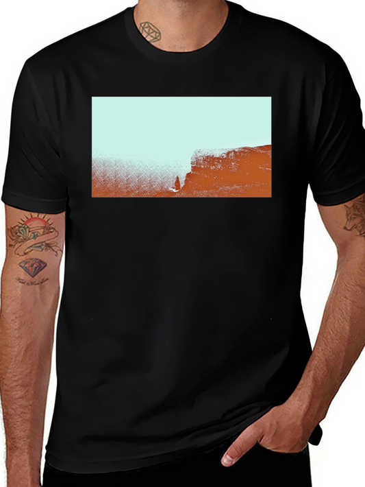 Abstract Landscape Graphic Tee - Black