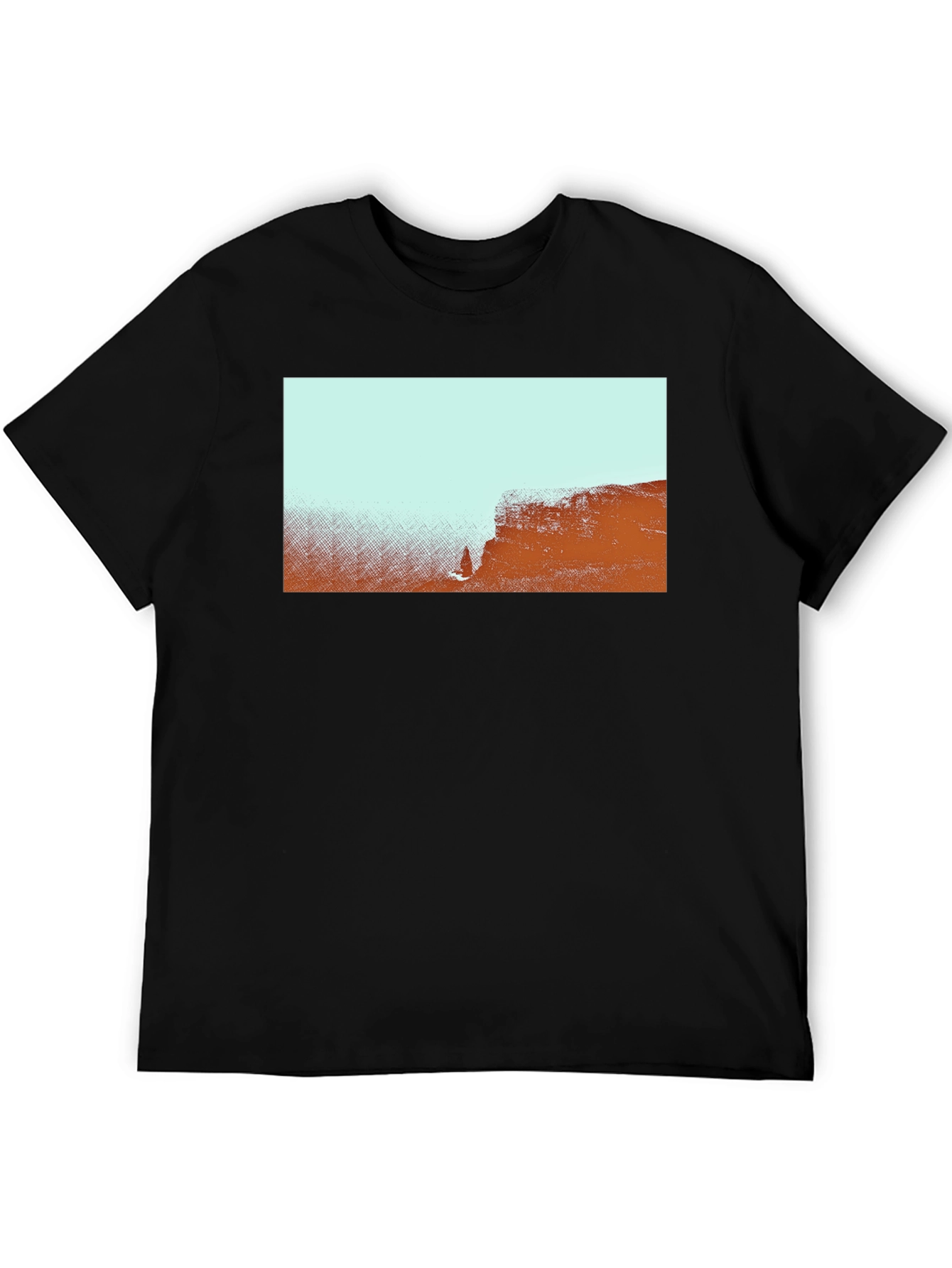Abstract Landscape Graphic Tee - Black