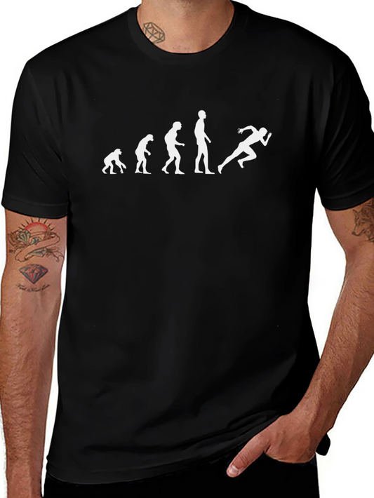 Evolution of Running Black T-Shirt