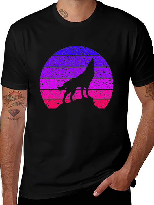 Retro Wolf Sunset T-Shirt