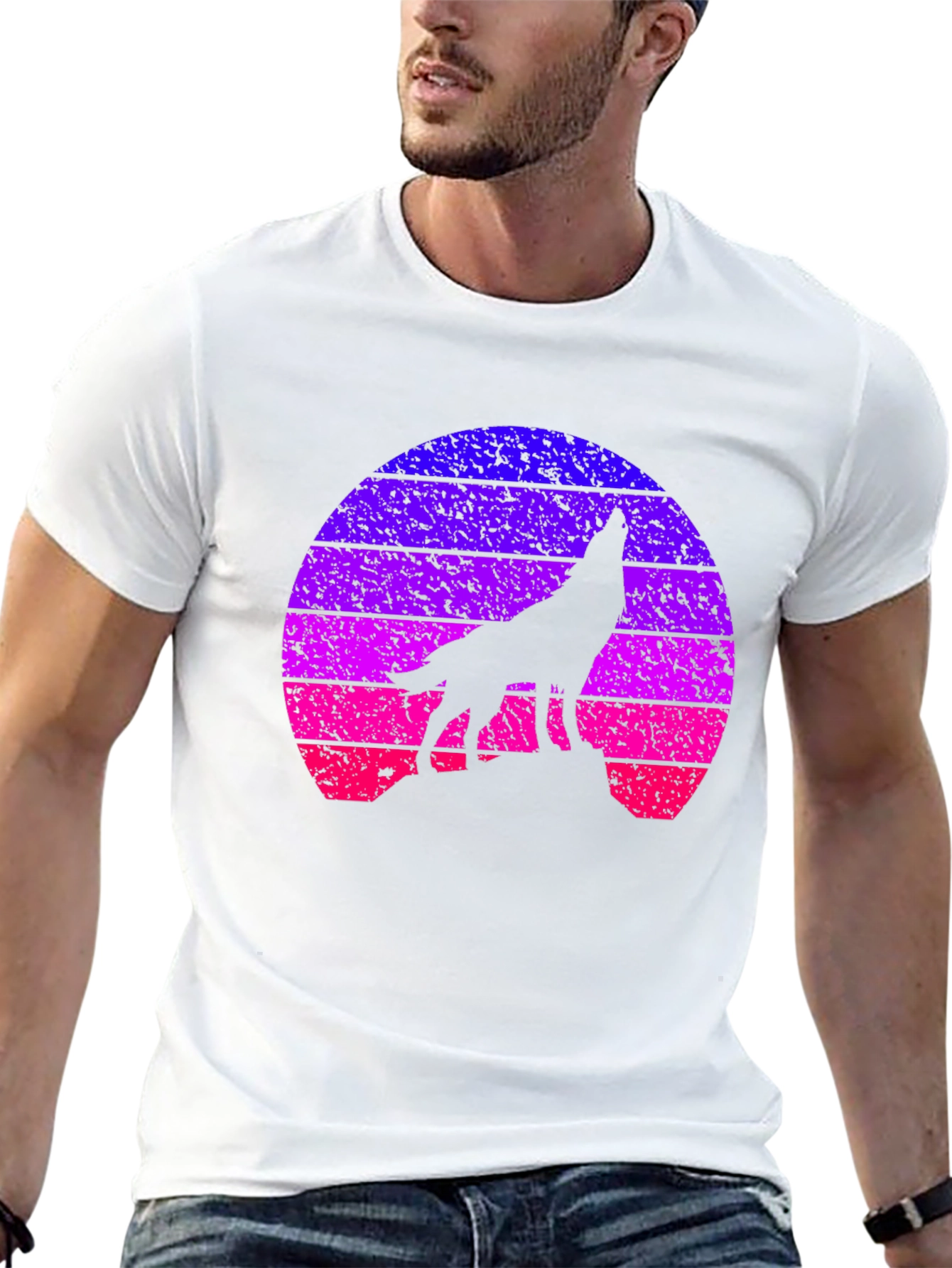 Retro Wolf Sunset T-Shirt