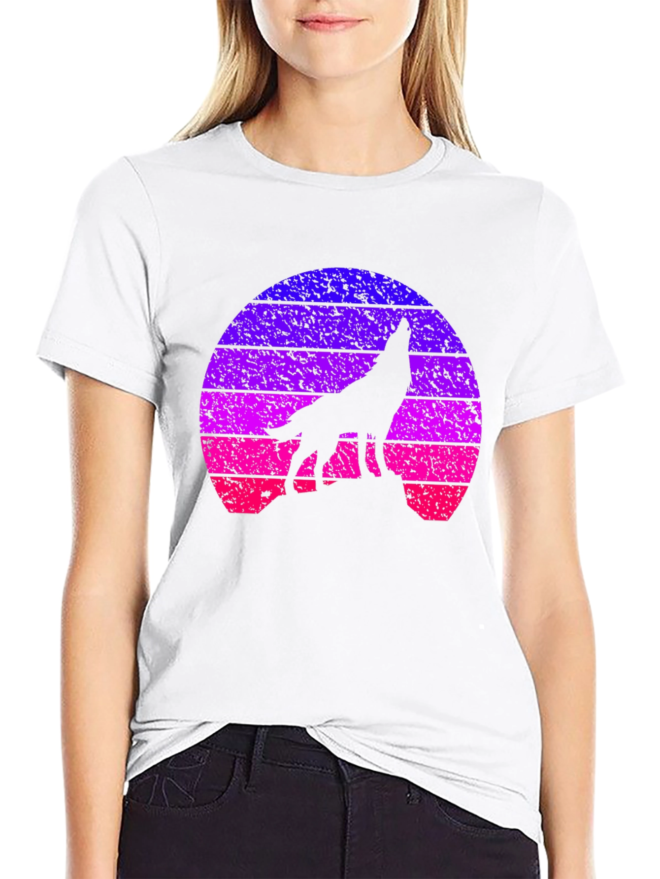 Retro Wolf Sunset T-Shirt