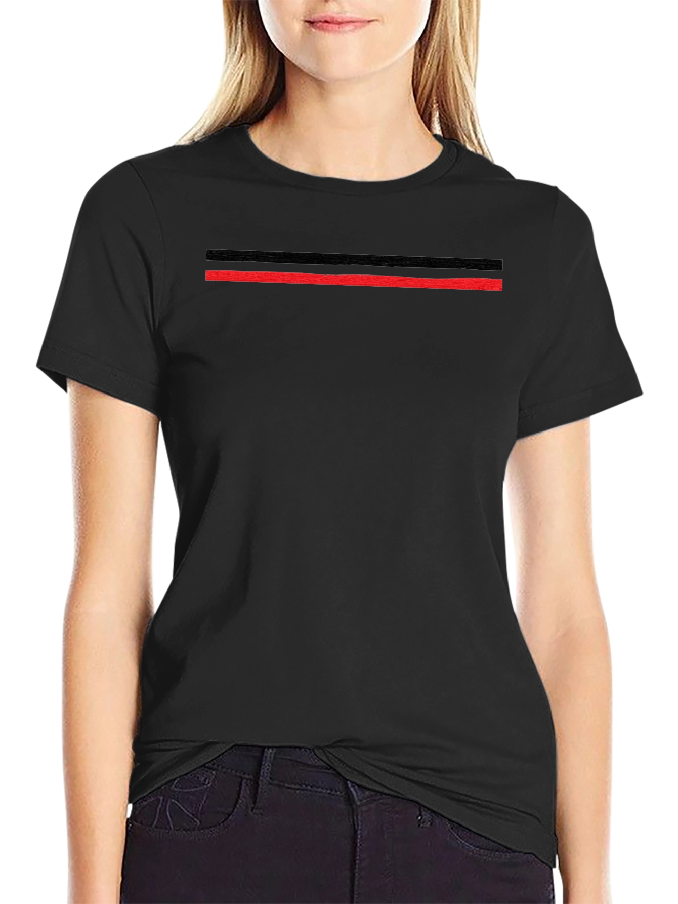 Modern Striped Black T-Shirt