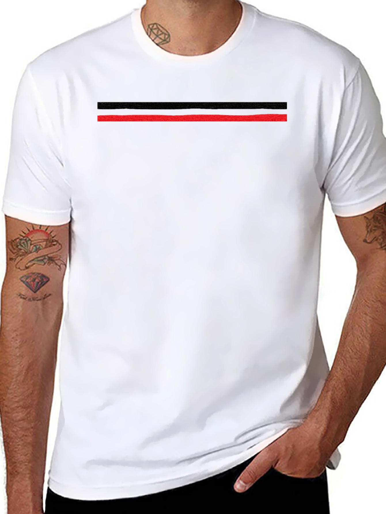 Modern Striped Black T-Shirt